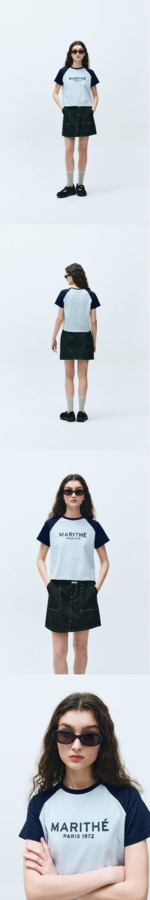 W REGULAR LOGO RAGLAN CROP TEE