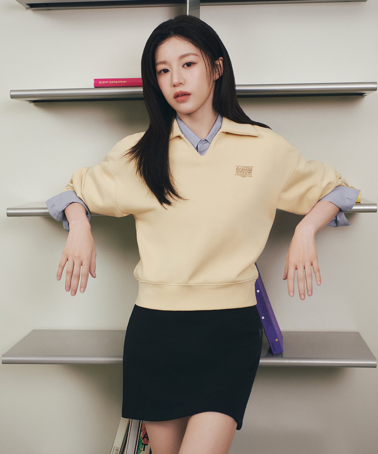 W VINTAGE CLASSIC LOGO SWEAT MINI SKIRT