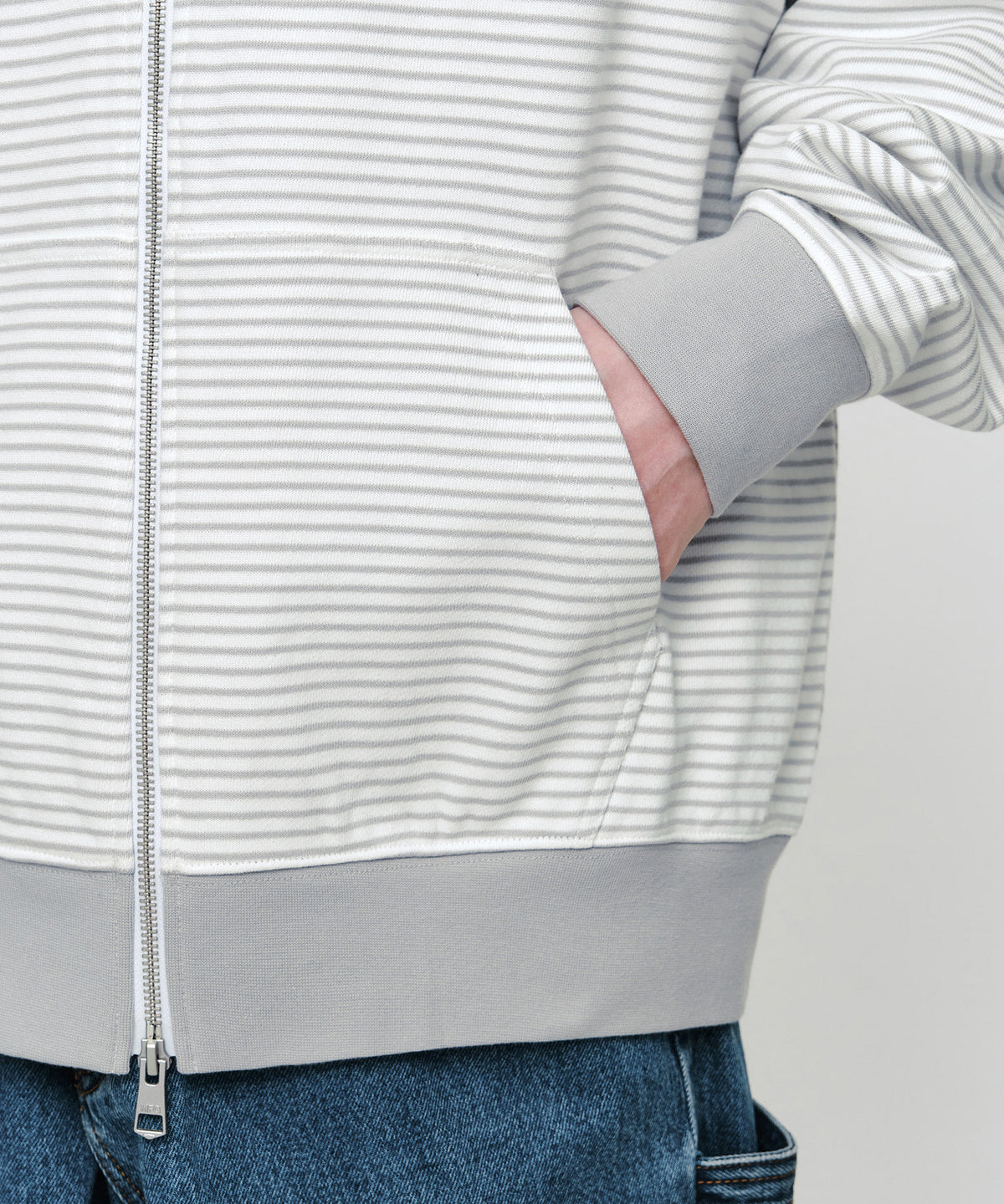 SMALL CLASSIC LOGO STRIPE OVERSIZED HOODIE ZIPUP