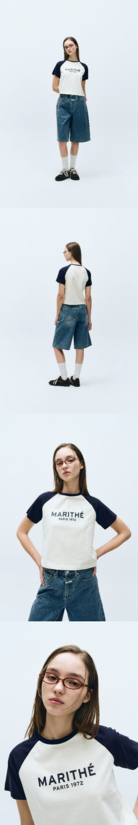 W REGULAR LOGO RAGLAN CROP TEE