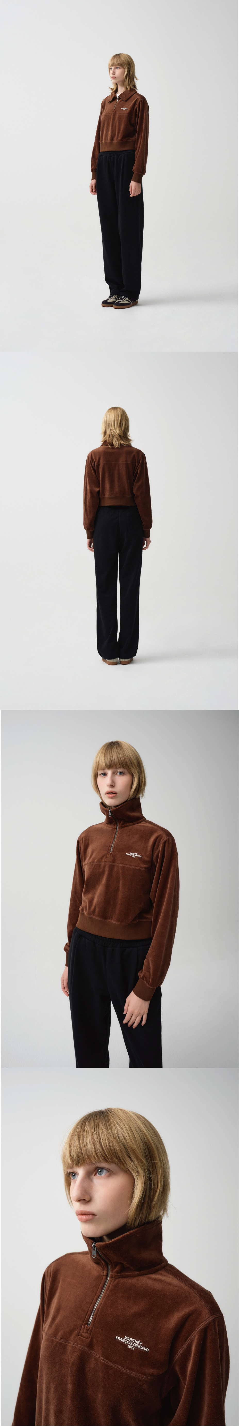 W CROP COLLAR ZIPUP