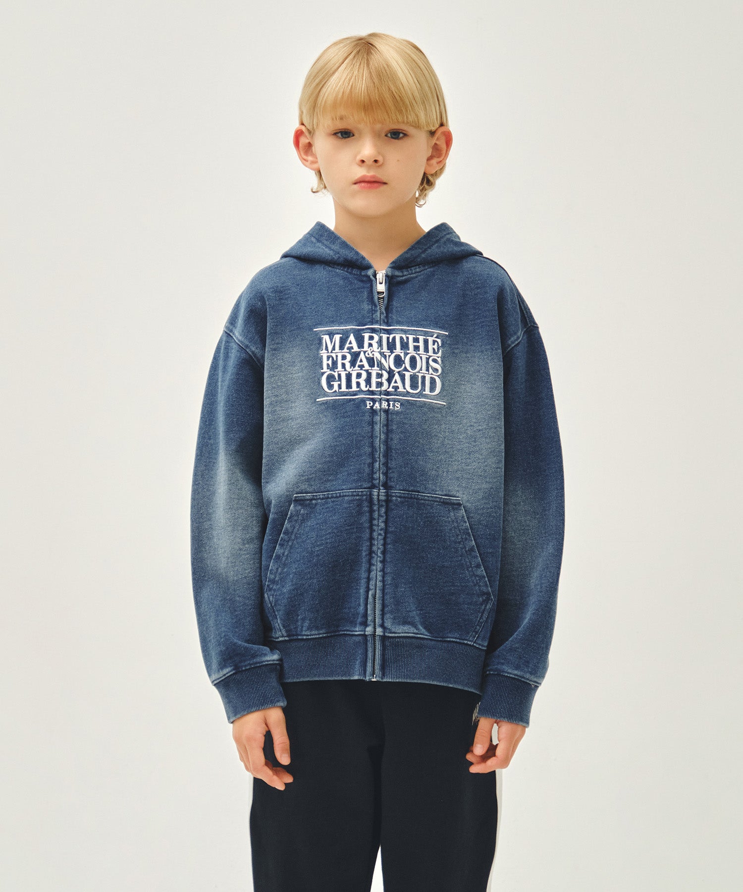 KIDS CLASSIC LOGO EMBROIDERY HOODIE ZIP-UP
