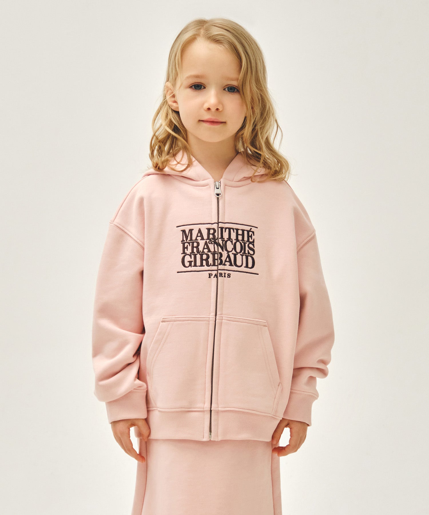 KIDS CLASSIC LOGO EMBROIDERY HOODIE ZIP-UP