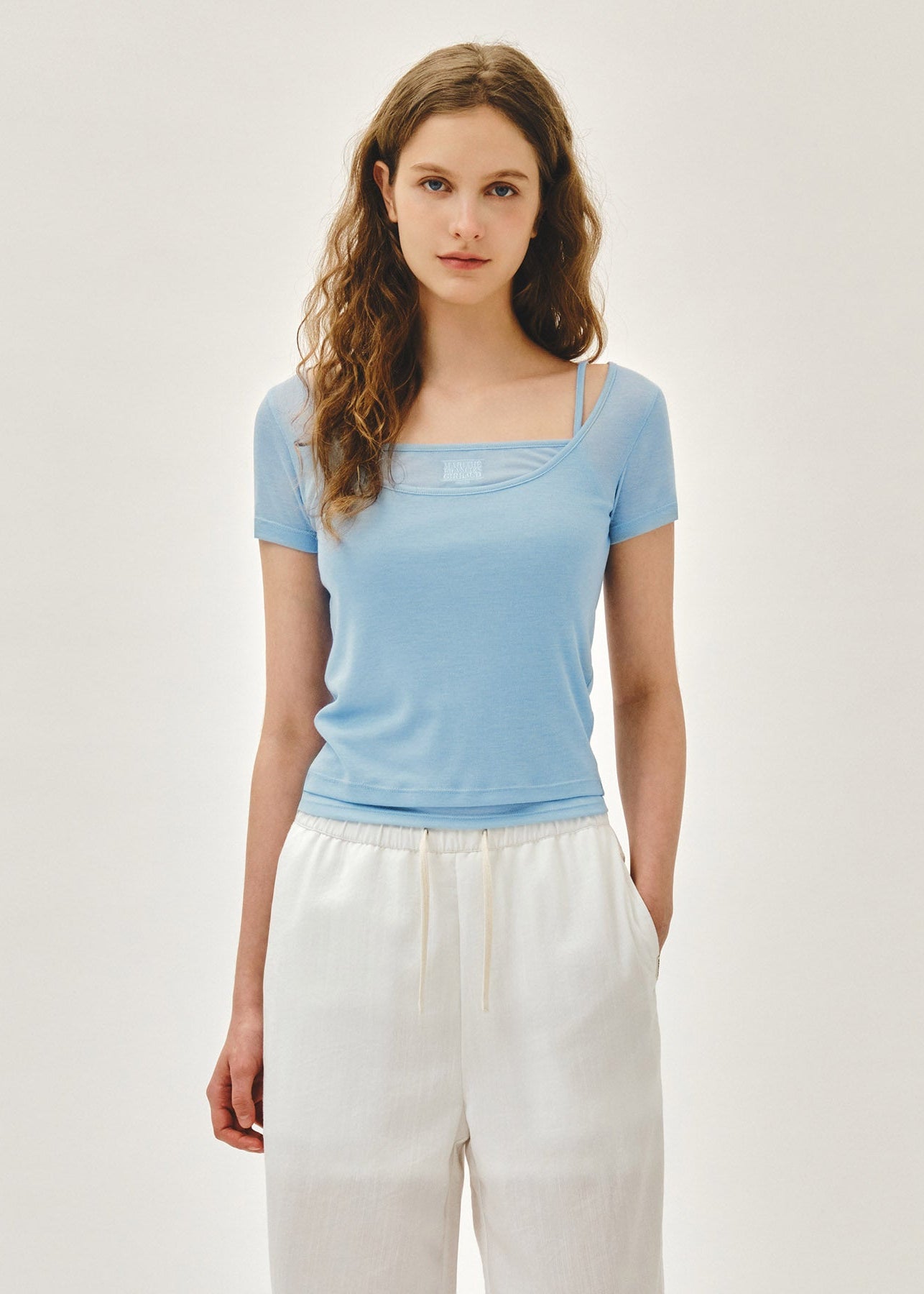 W SMALL CLASSIC LOGO SLEEVELESS LAYERED TEE