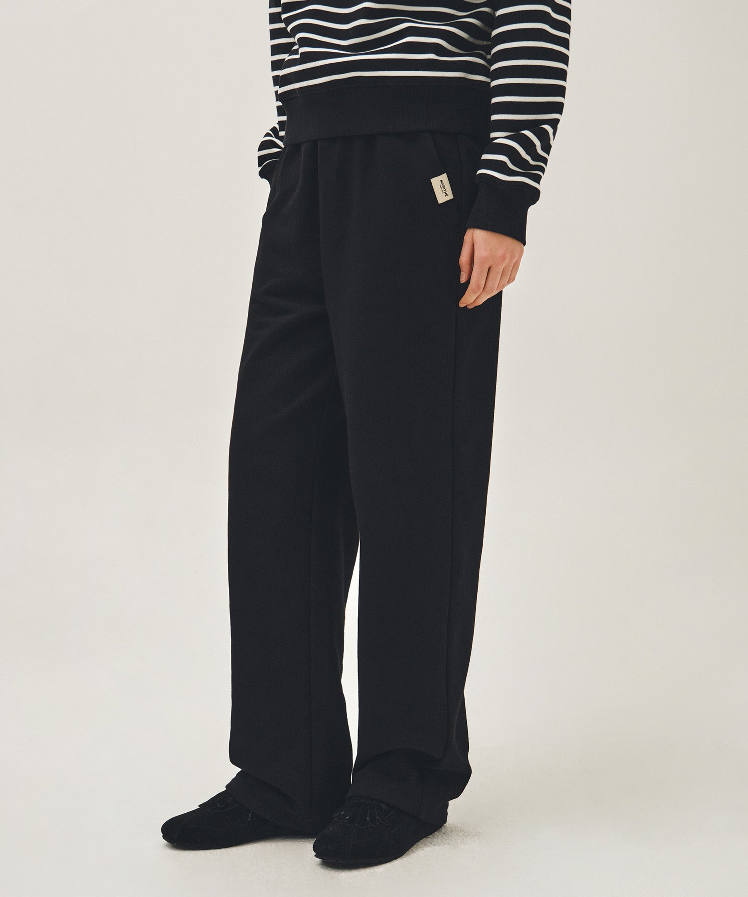 W BASIC FOLD-OVER SWEAT PANTS