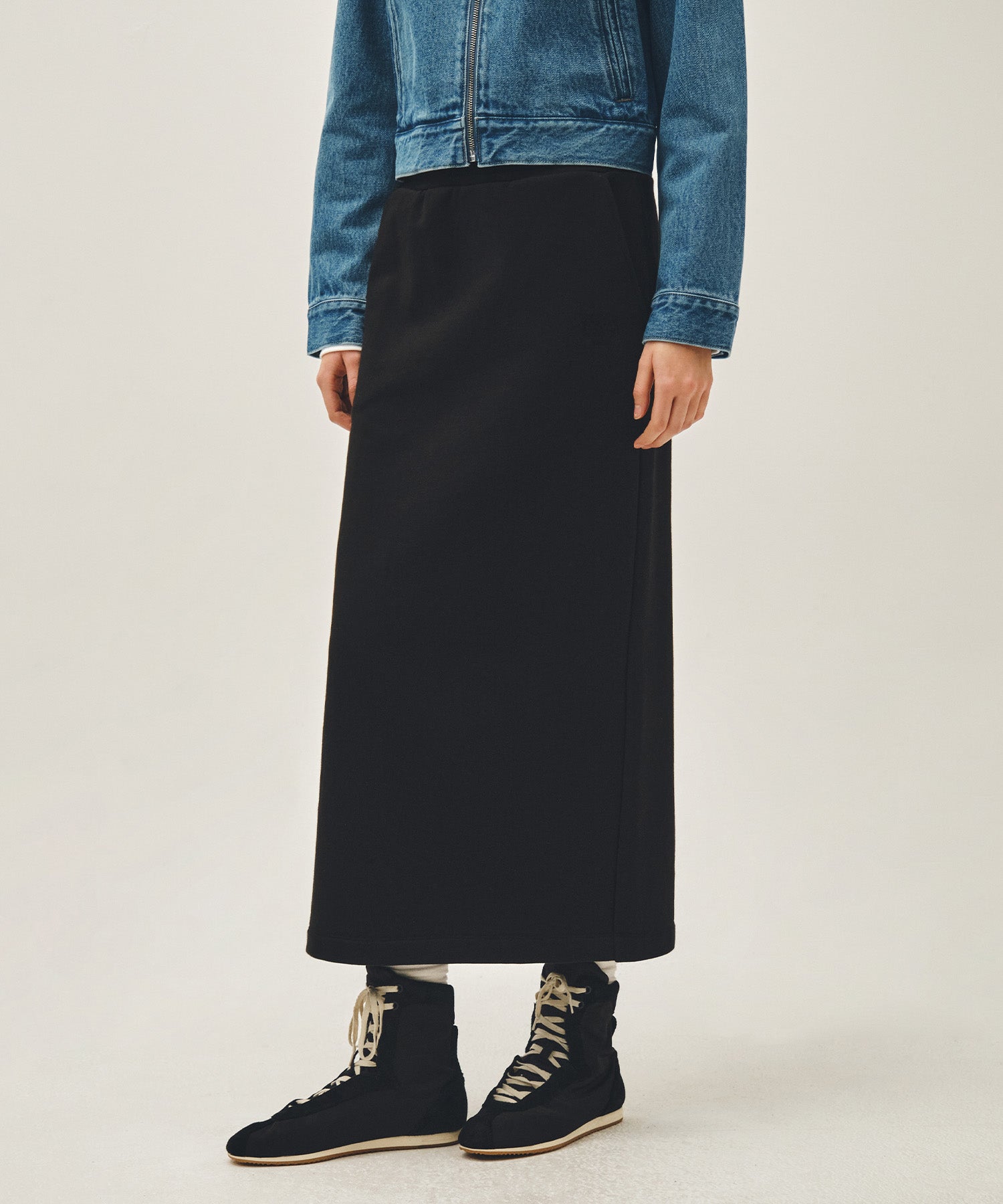W CLASSIC LOGO SWEAT LONG SKIRT