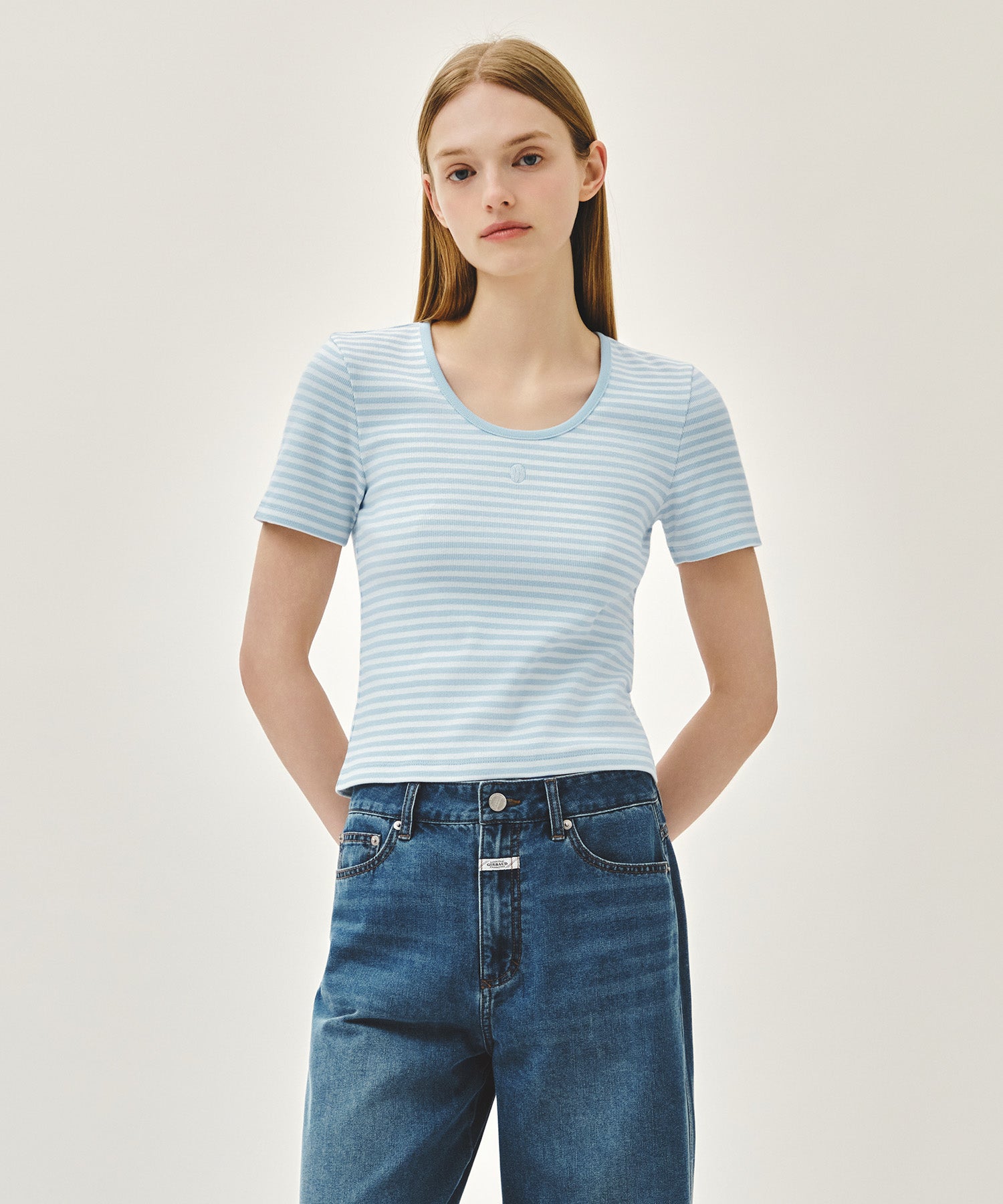 W DEEP NECK RINGER TEE