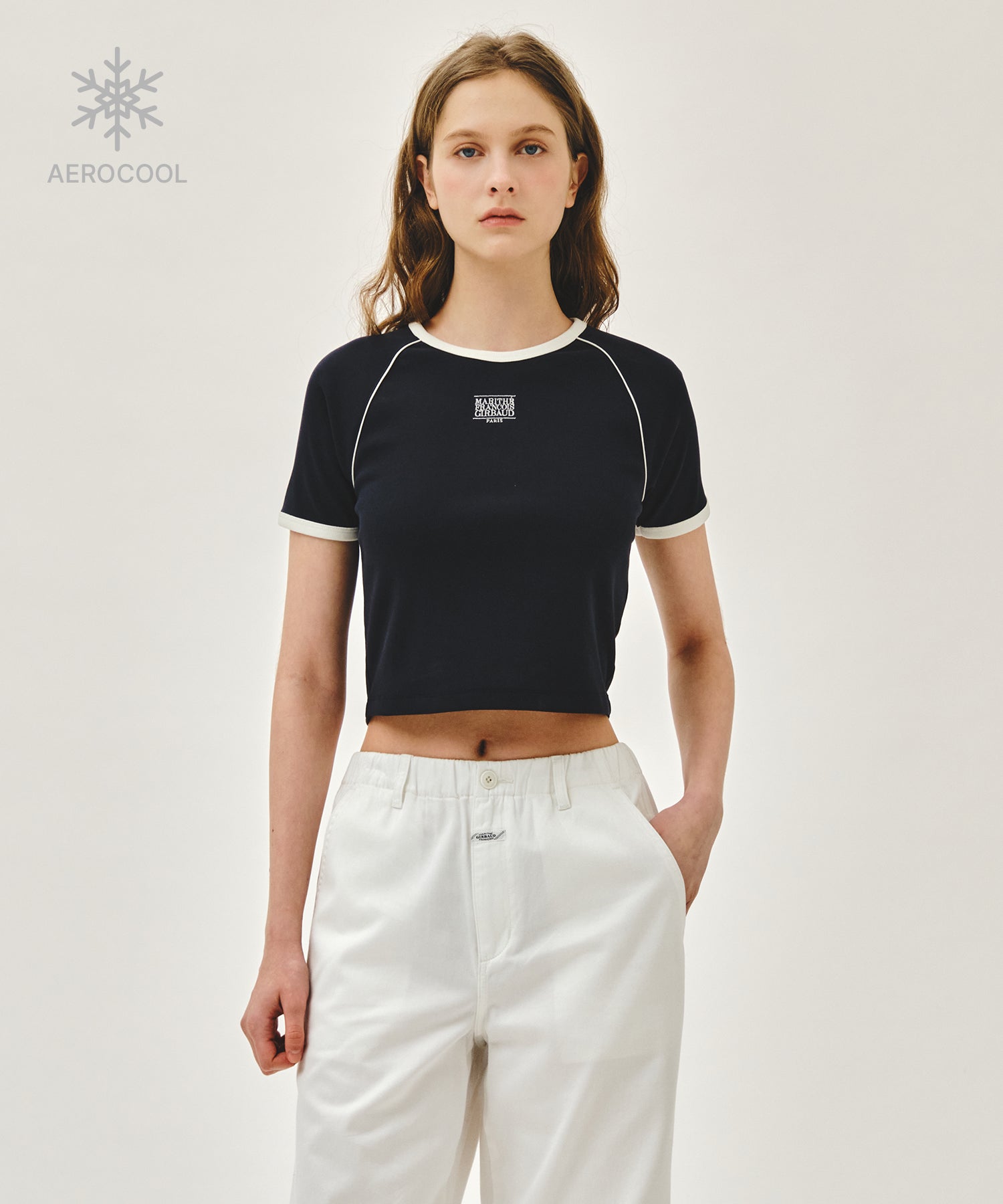 W AEROCOOL SMALL CLASSIC LOGO SLIM RINGER TEE