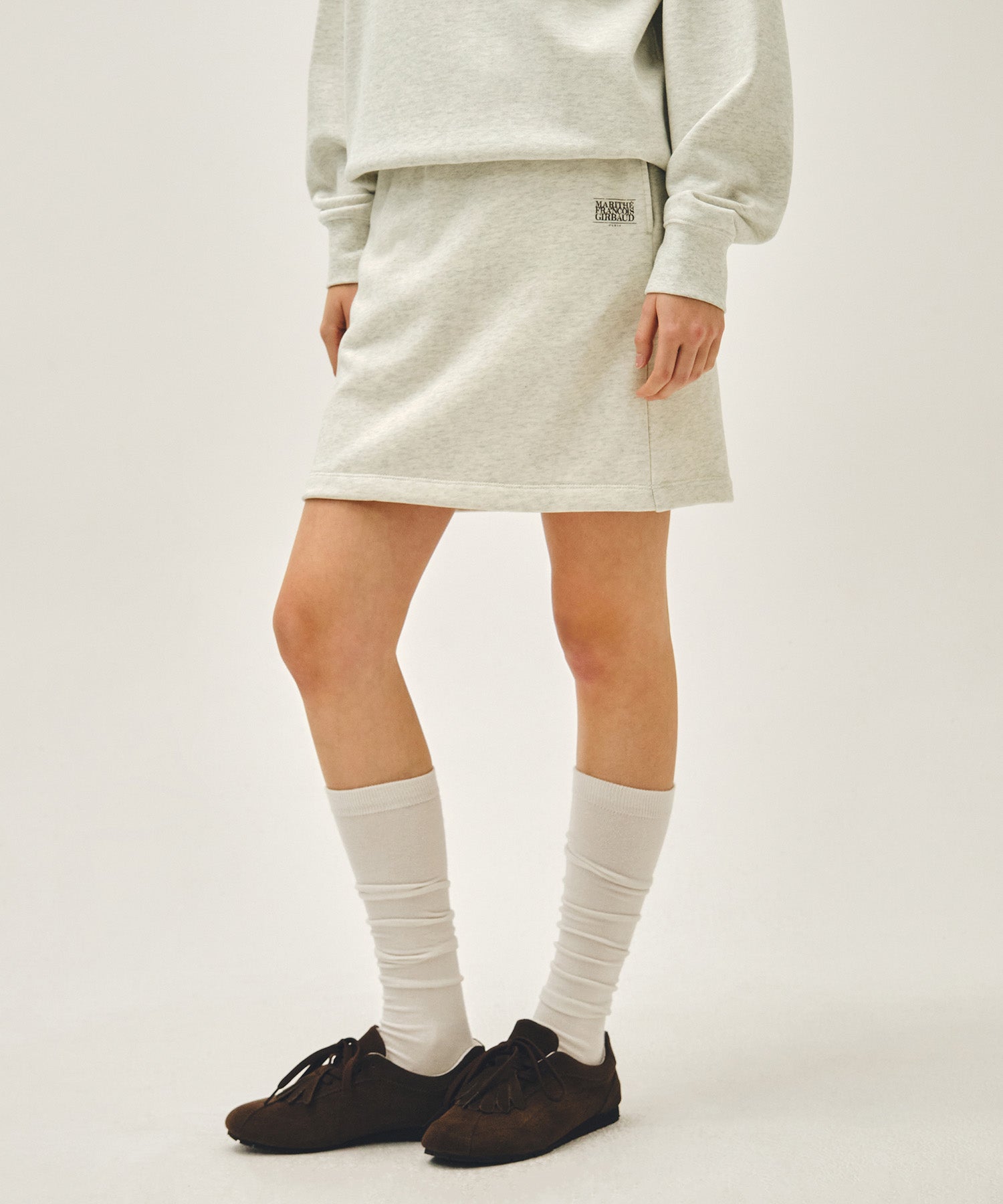 W VINTAGE CLASSIC LOGO SWEAT MINI SKIRT