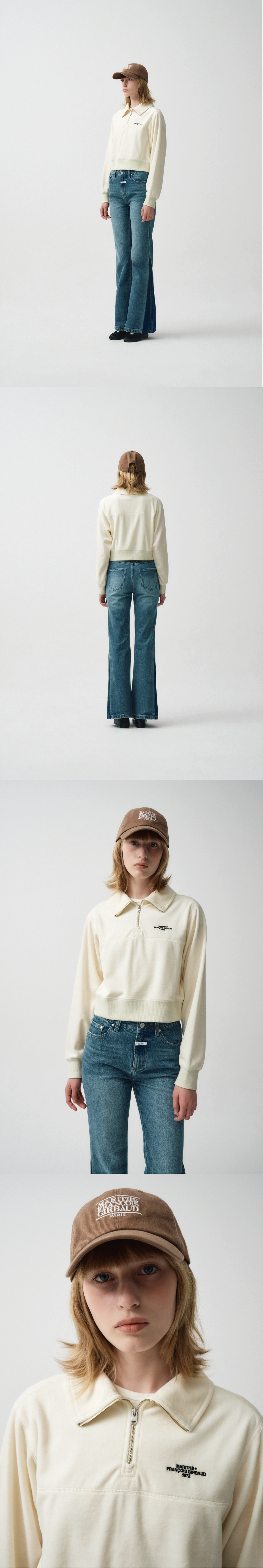 W CROP COLLAR ZIPUP