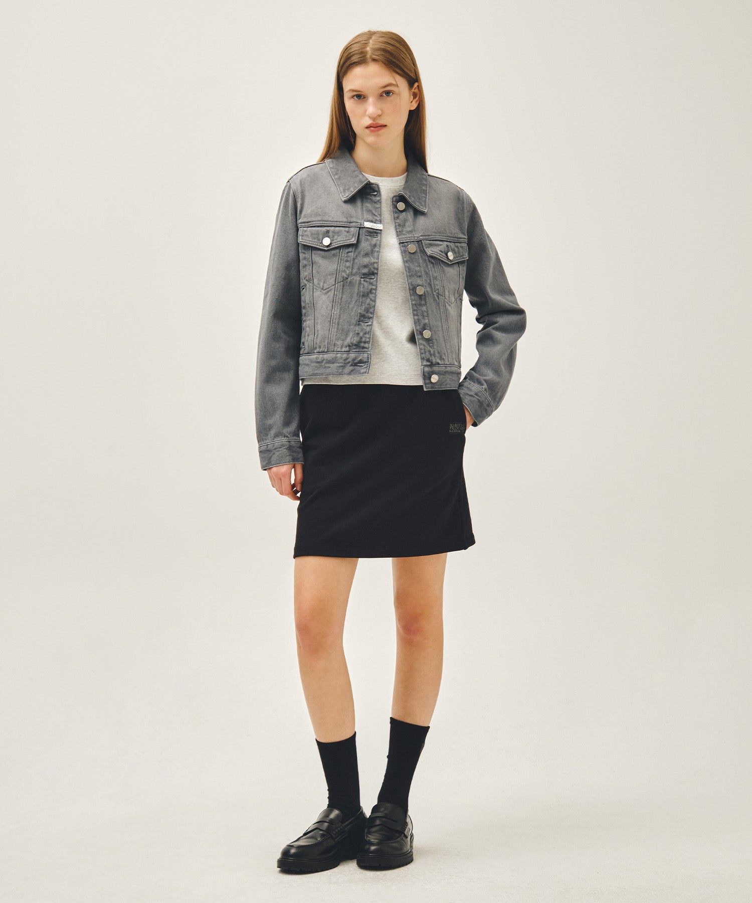 W VINTAGE CLASSIC LOGO SWEAT MINI SKIRT