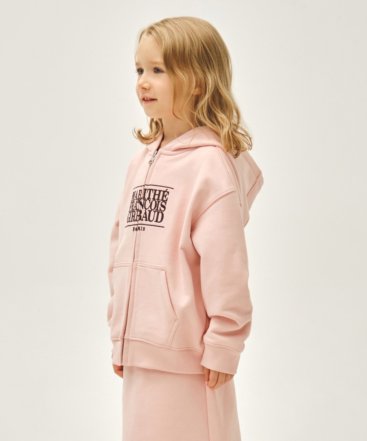 KIDS CLASSIC LOGO EMBROIDERY HOODIE ZIP-UP