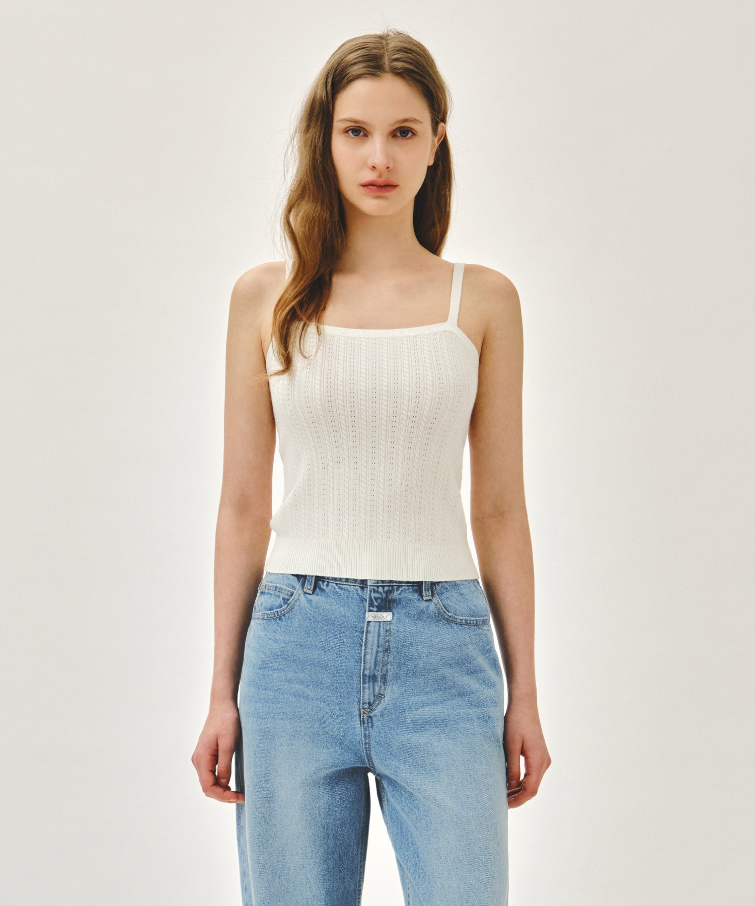 W SMALL CLASSIC LOGO HALF KNIT CARDIGAN SET UP