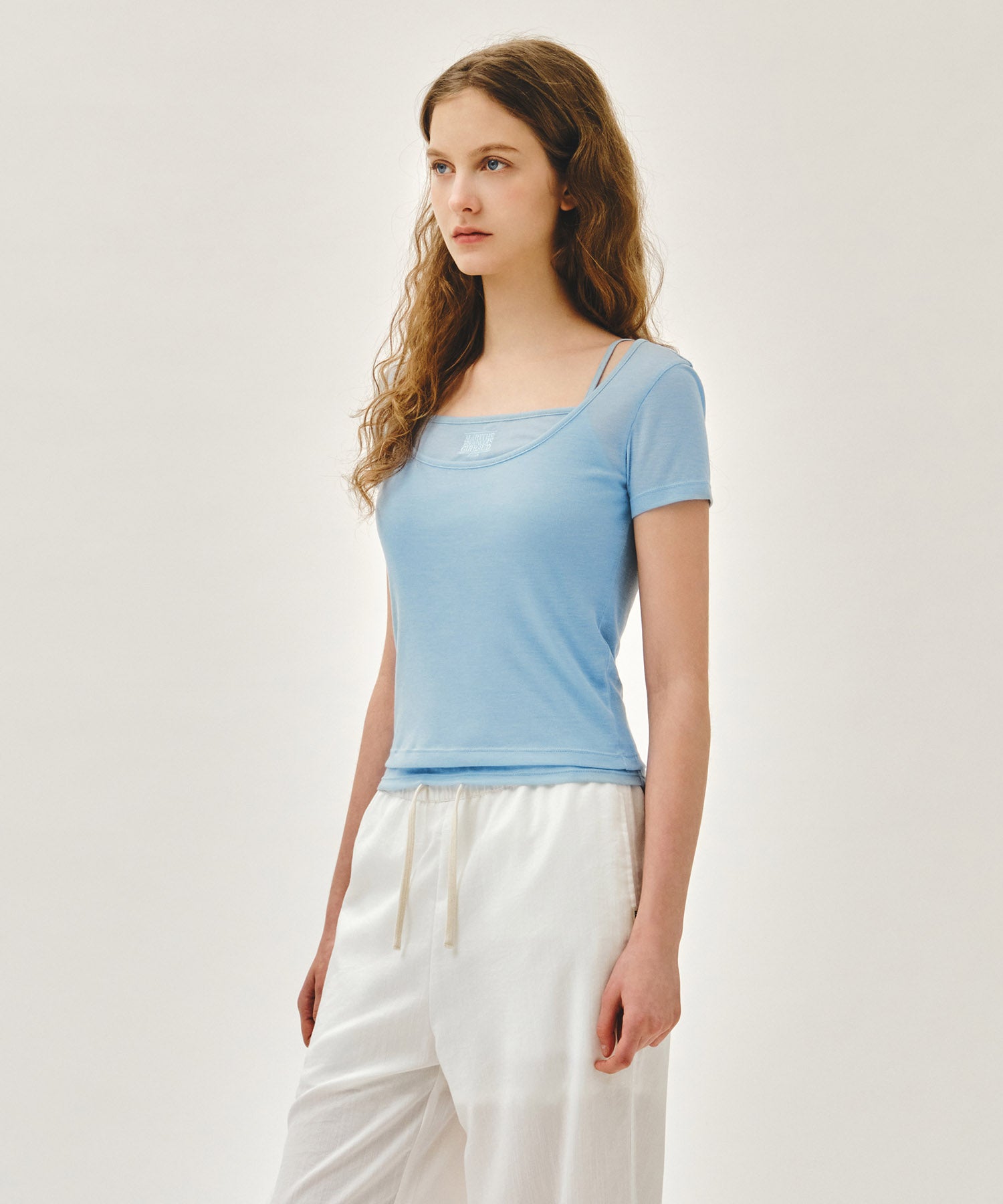 W SMALL CLASSIC LOGO SLEEVELESS LAYERED TEE