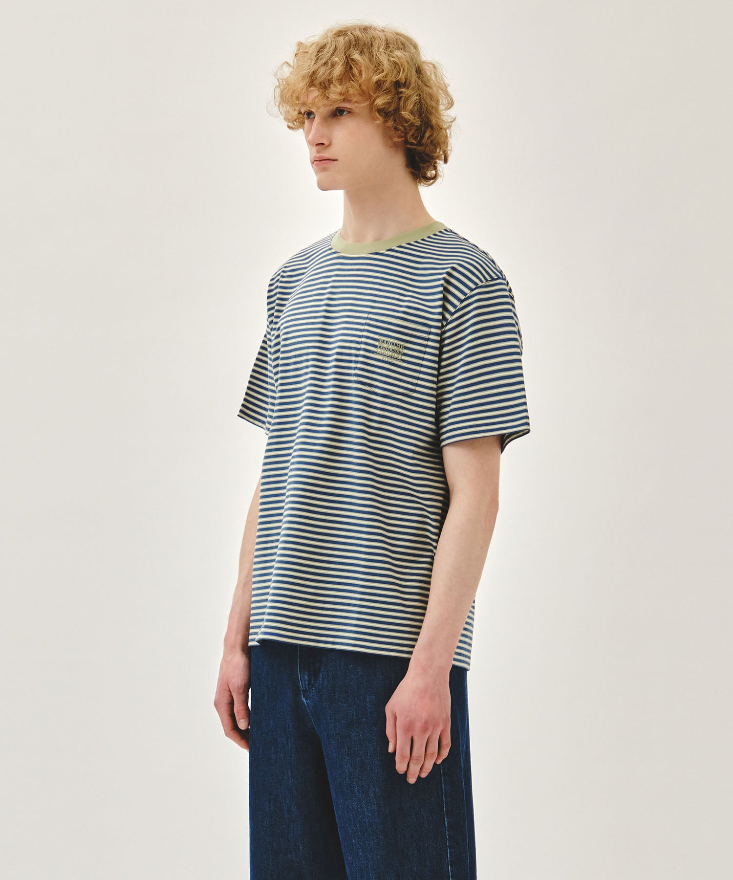 SMALL CLASSIC LOGO STRIPE RINGER TEE