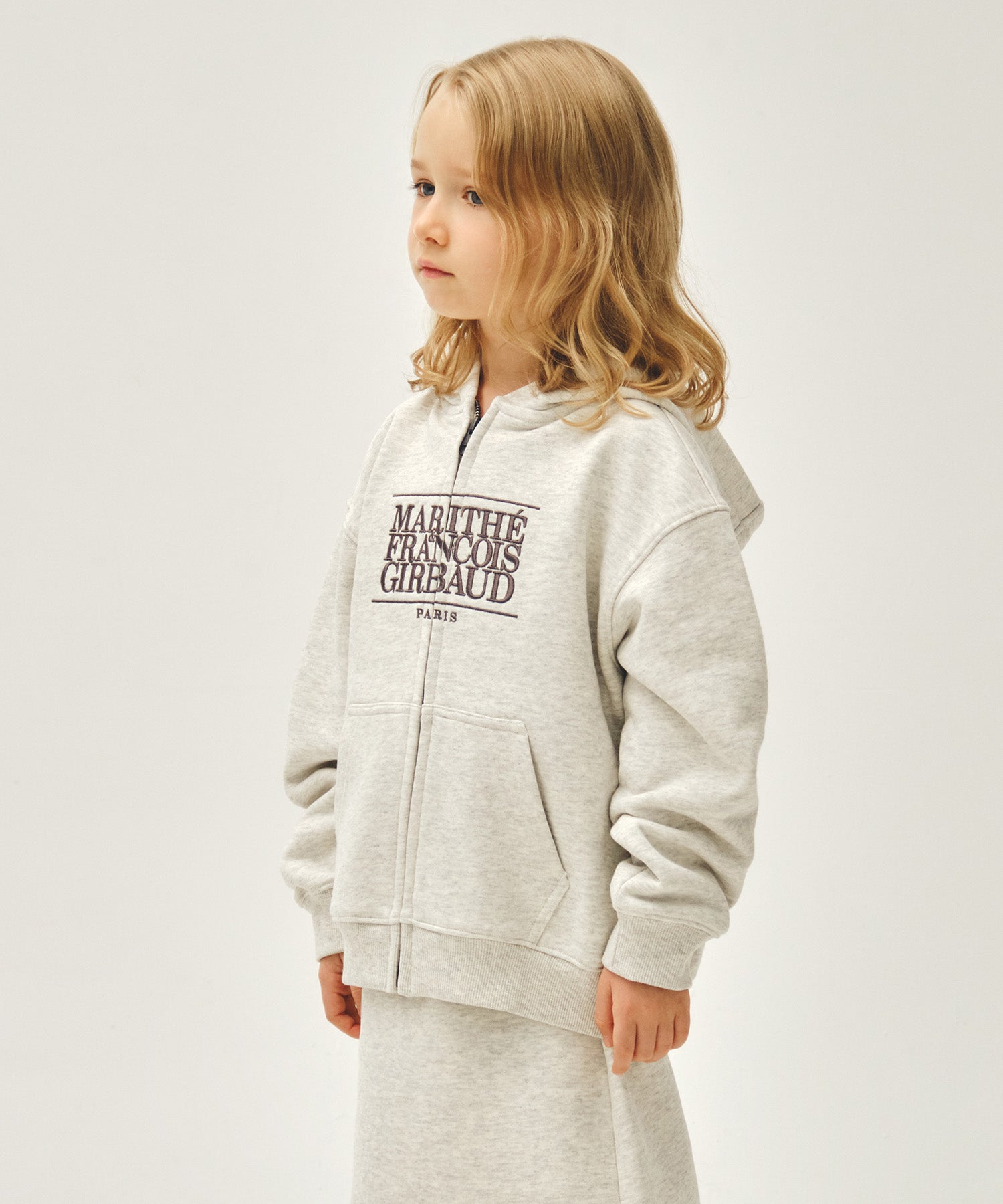KIDS CLASSIC LOGO EMBROIDERY HOODIE ZIP-UP