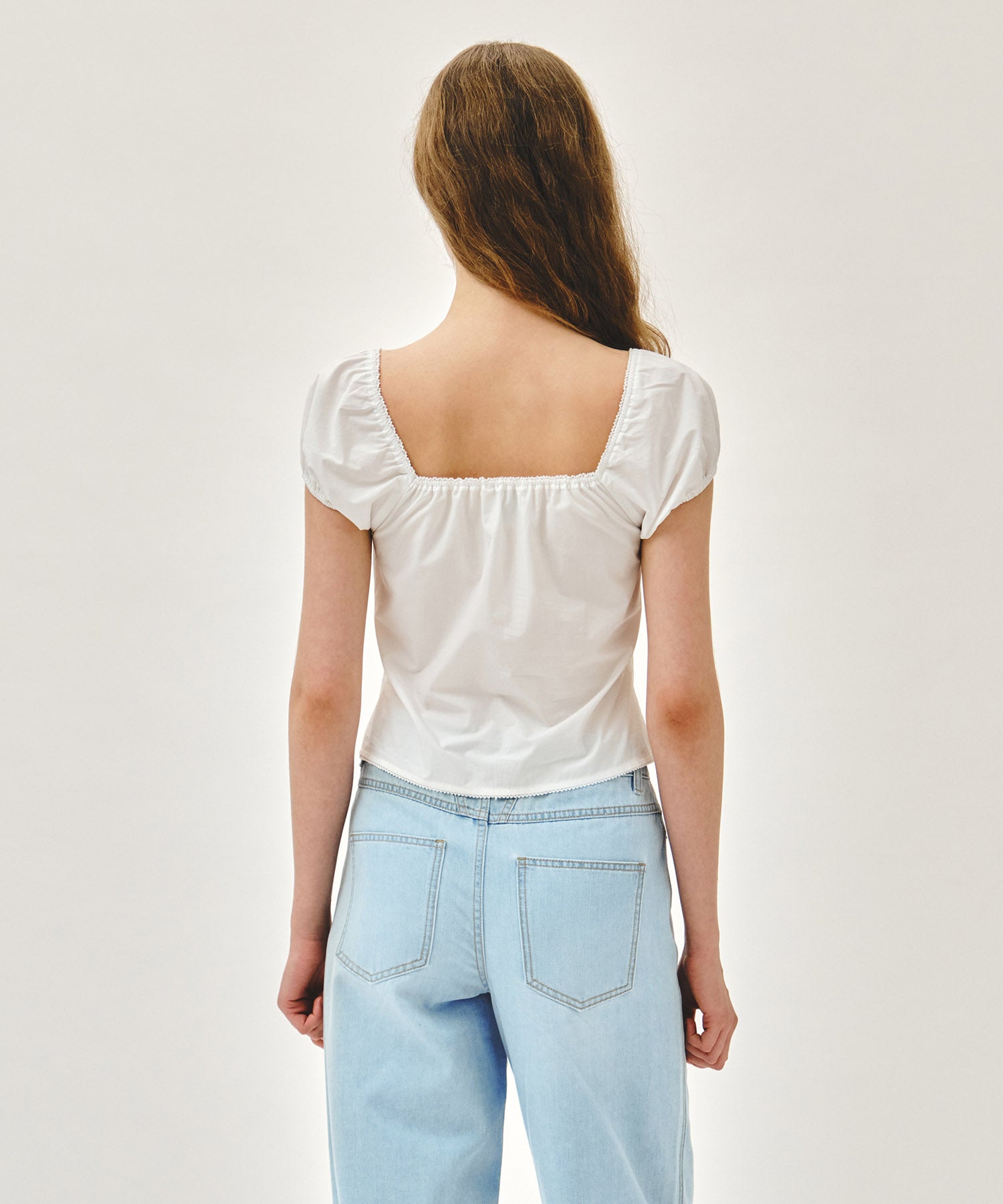 W CAP SLEEVE RIBBON BLOUSE