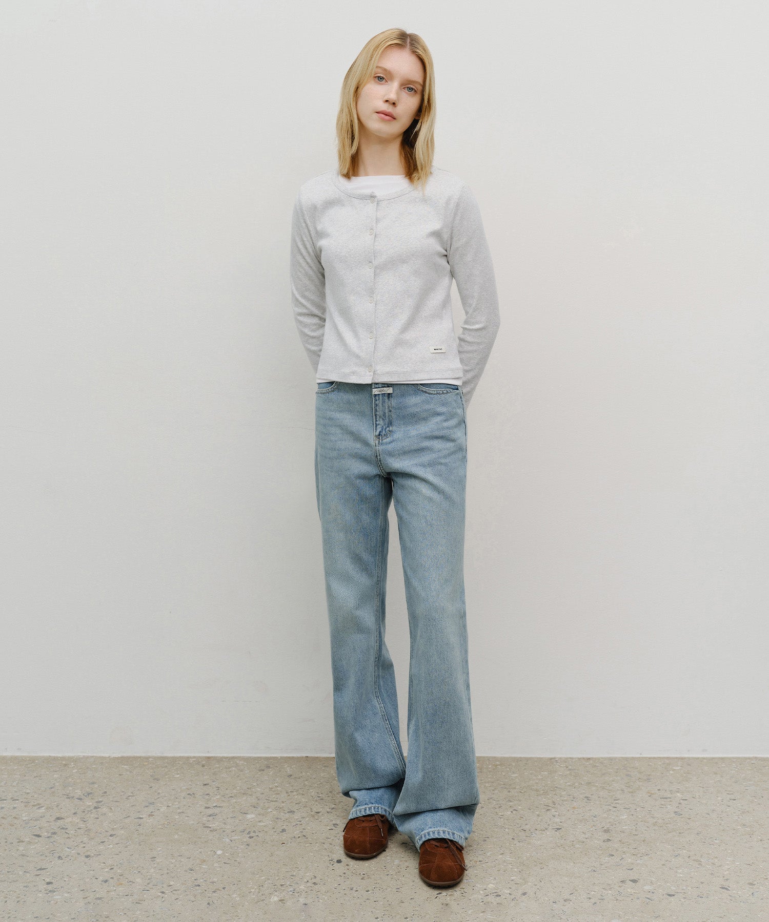 W SLIM BOOT-CUT DENIM PANTS