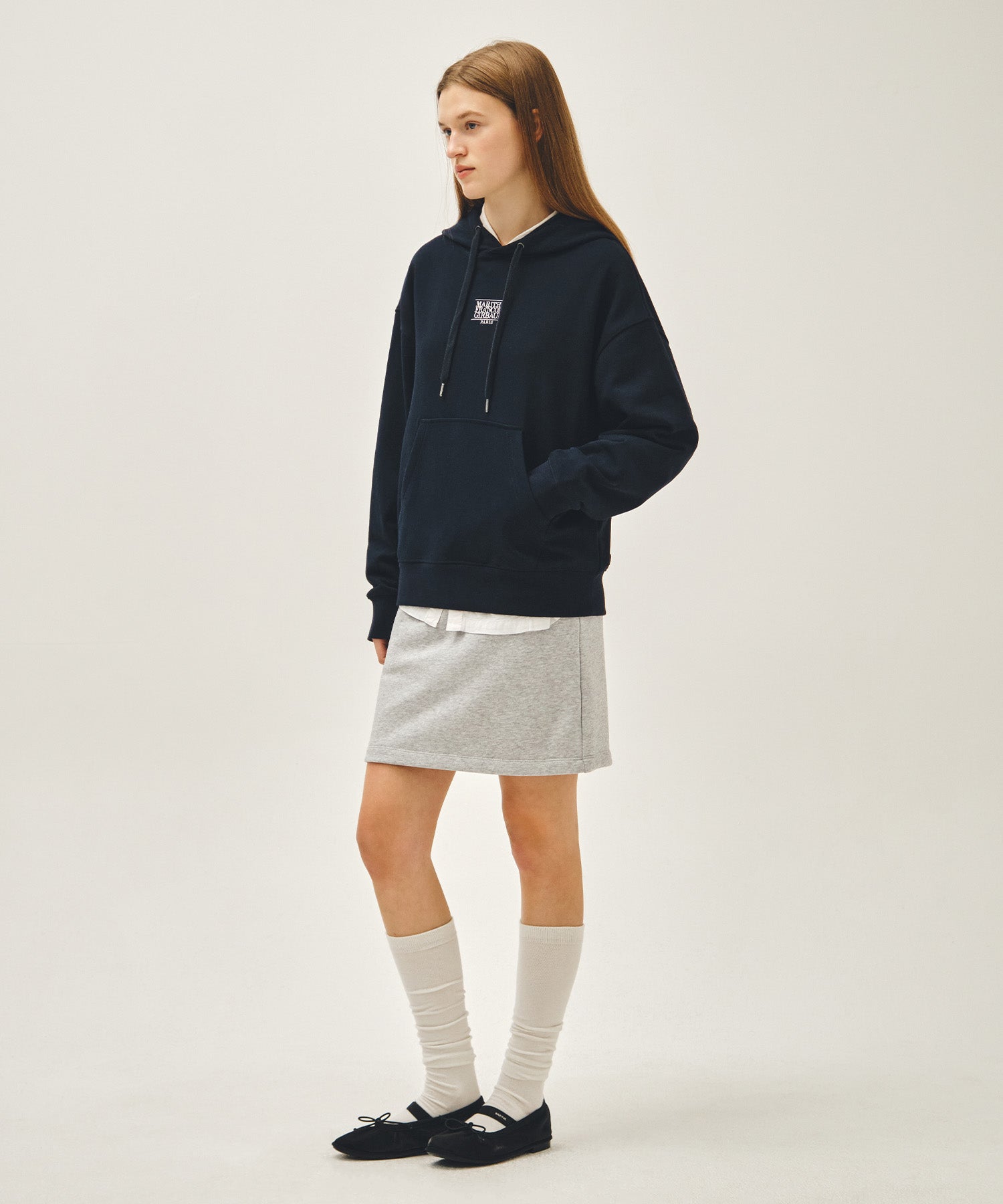 W VINTAGE CLASSIC LOGO SWEAT MINI SKIRT