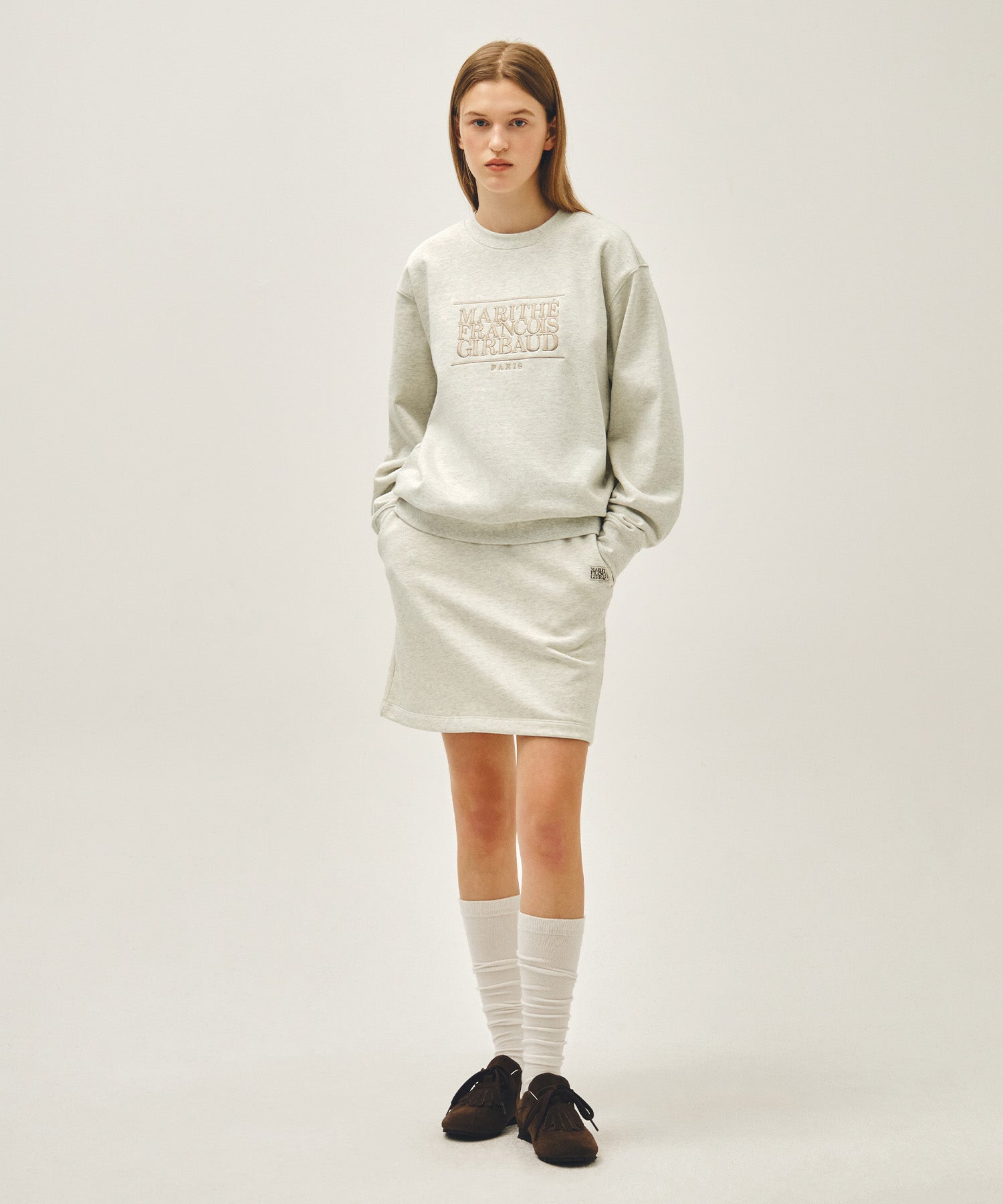 W VINTAGE CLASSIC LOGO SWEAT MINI SKIRT