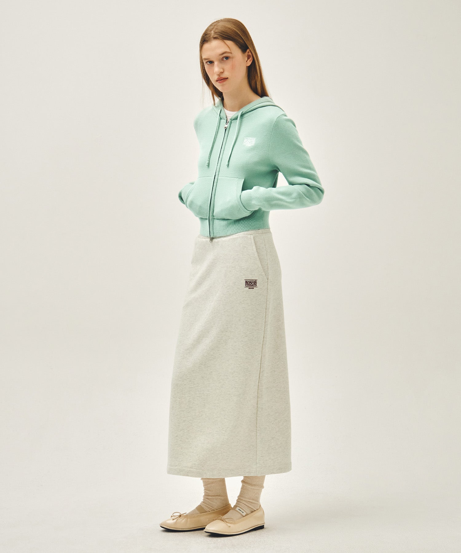 W CLASSIC LOGO SWEAT LONG SKIRT