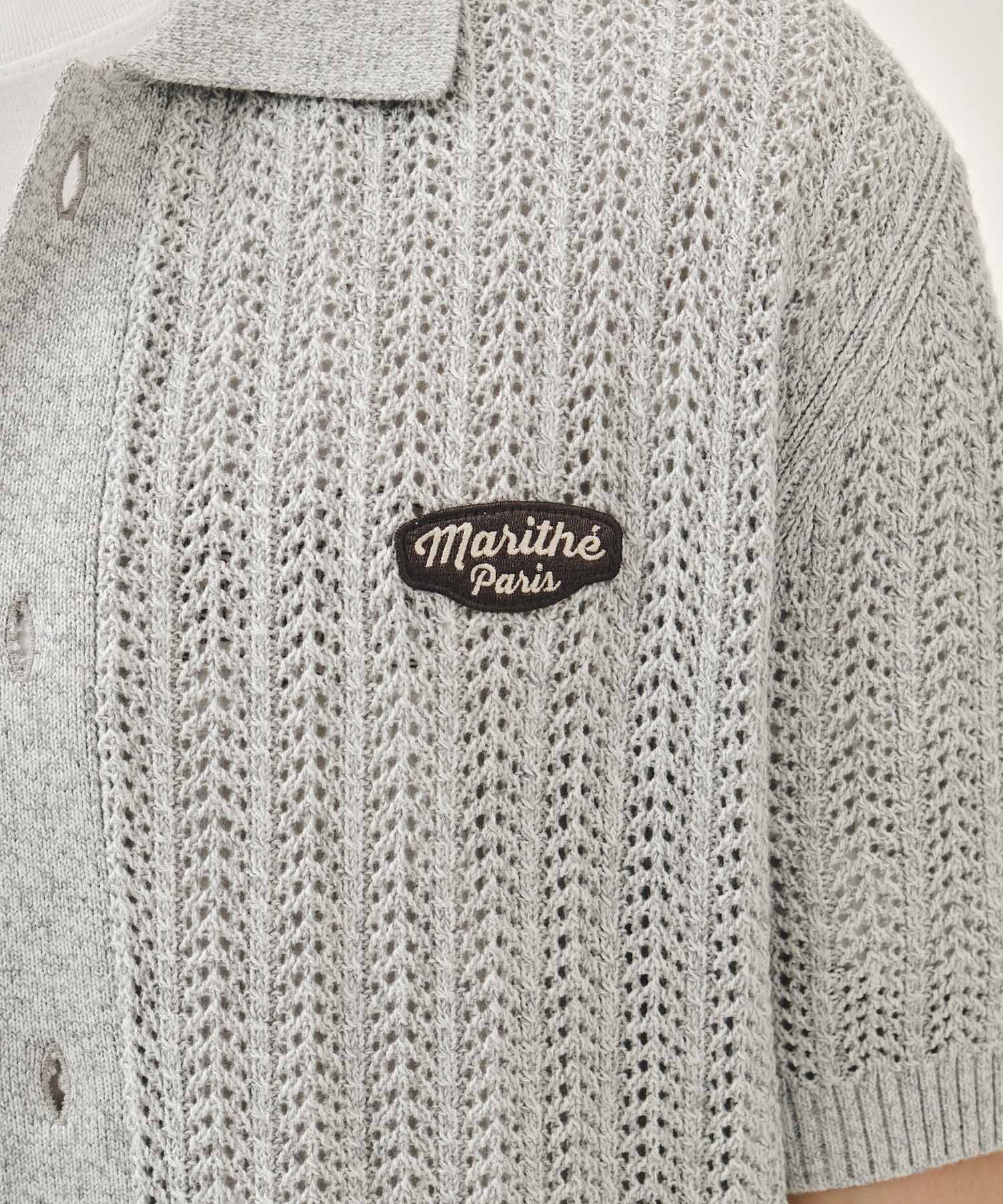 WAPPEN CROCHET HALF KNIT CARDIGAN