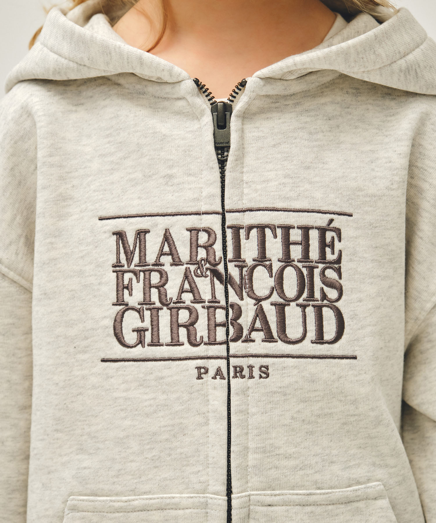 KIDS CLASSIC LOGO EMBROIDERY HOODIE ZIP-UP