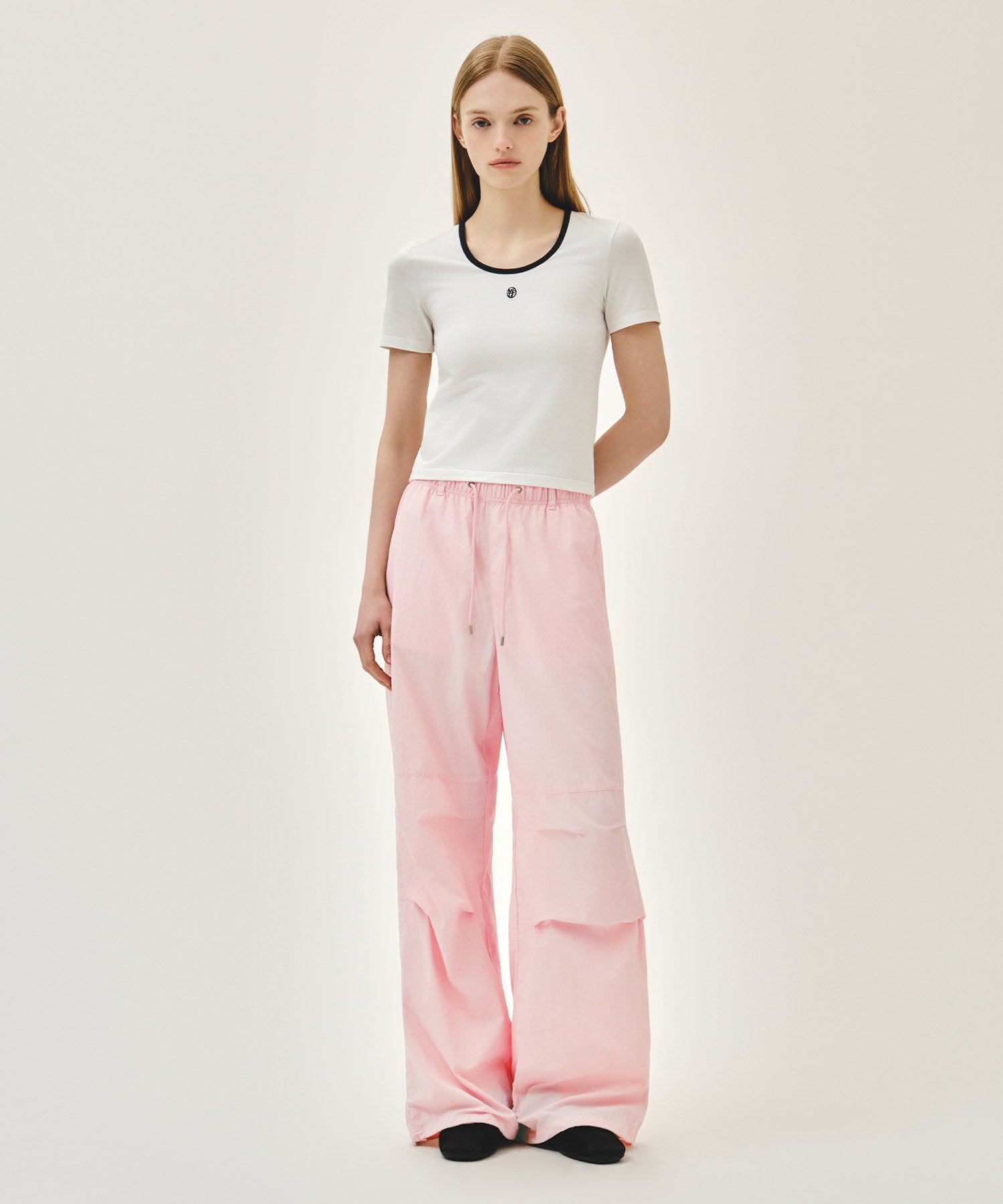 W DEEP NECK RINGER TEE