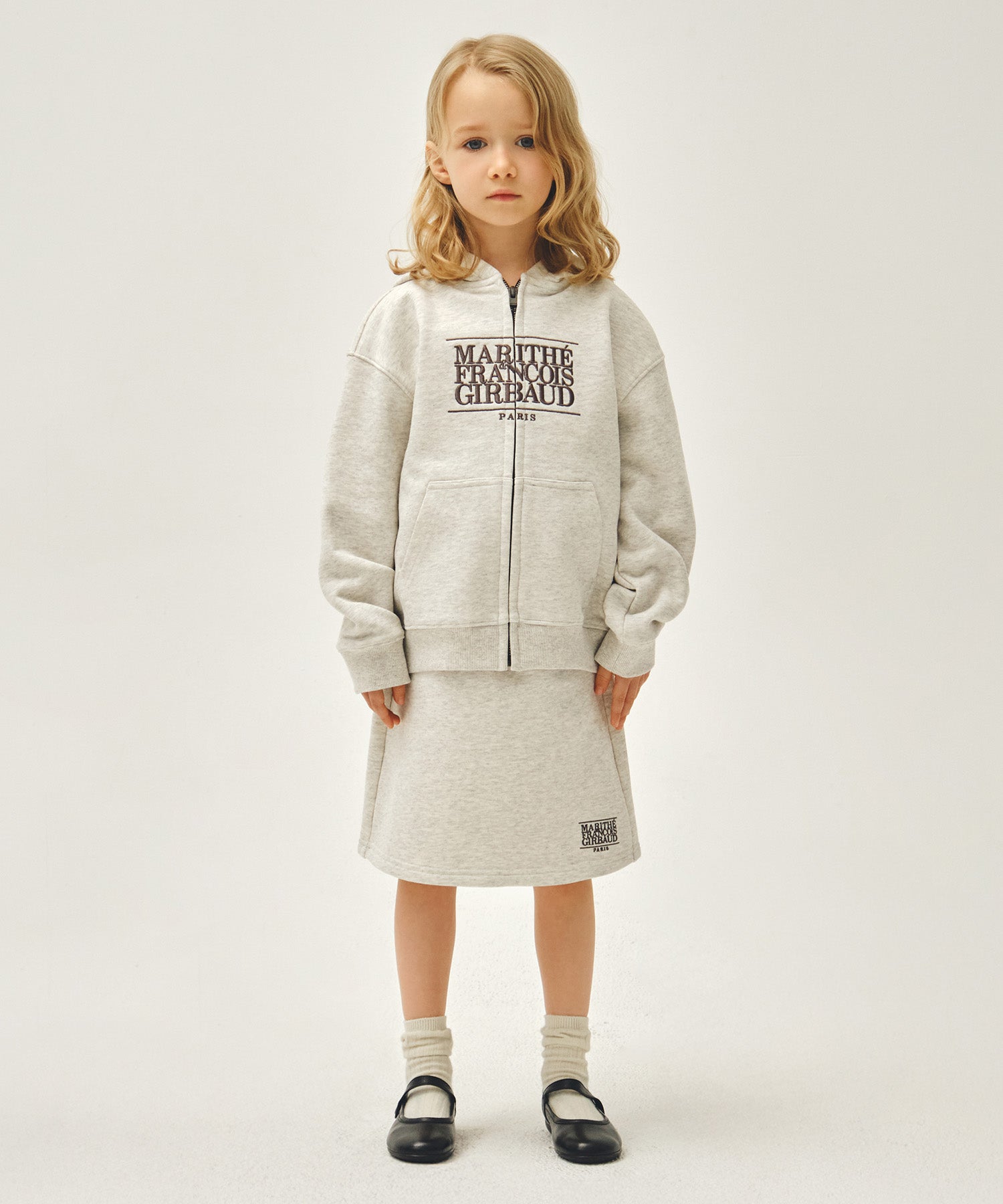 KIDS CLASSIC LOGO EMBROIDERY HOODIE ZIP-UP