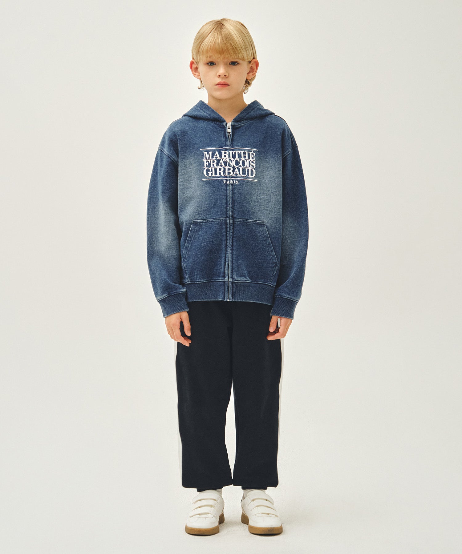 KIDS CLASSIC LOGO EMBROIDERY HOODIE ZIP-UP
