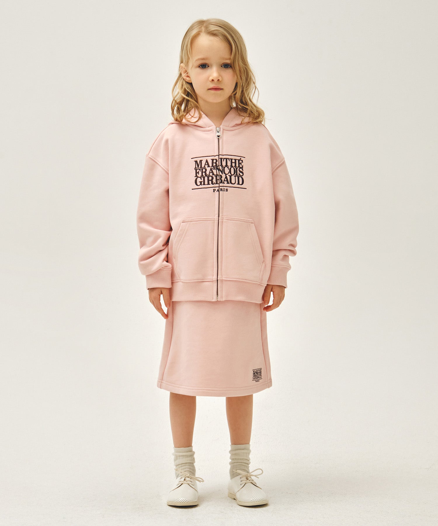 KIDS CLASSIC LOGO EMBROIDERY HOODIE ZIP-UP
