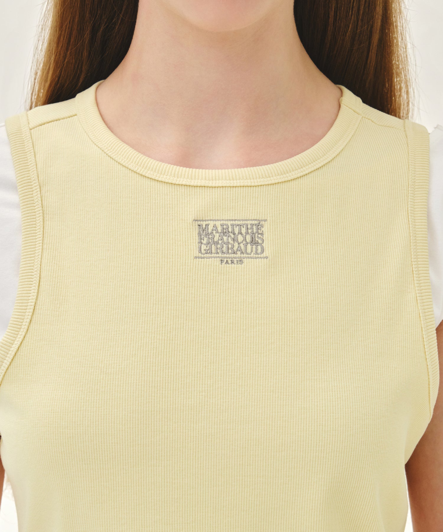 W SMALL CLASSIC LOGO ONE SHOULDER LAYERED TEE