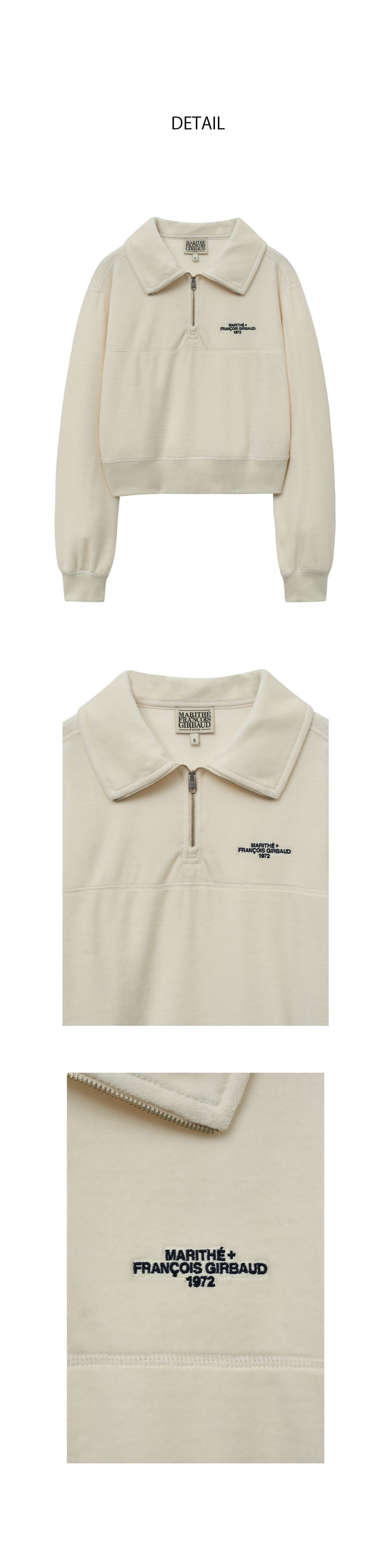 W CROP COLLAR ZIPUP