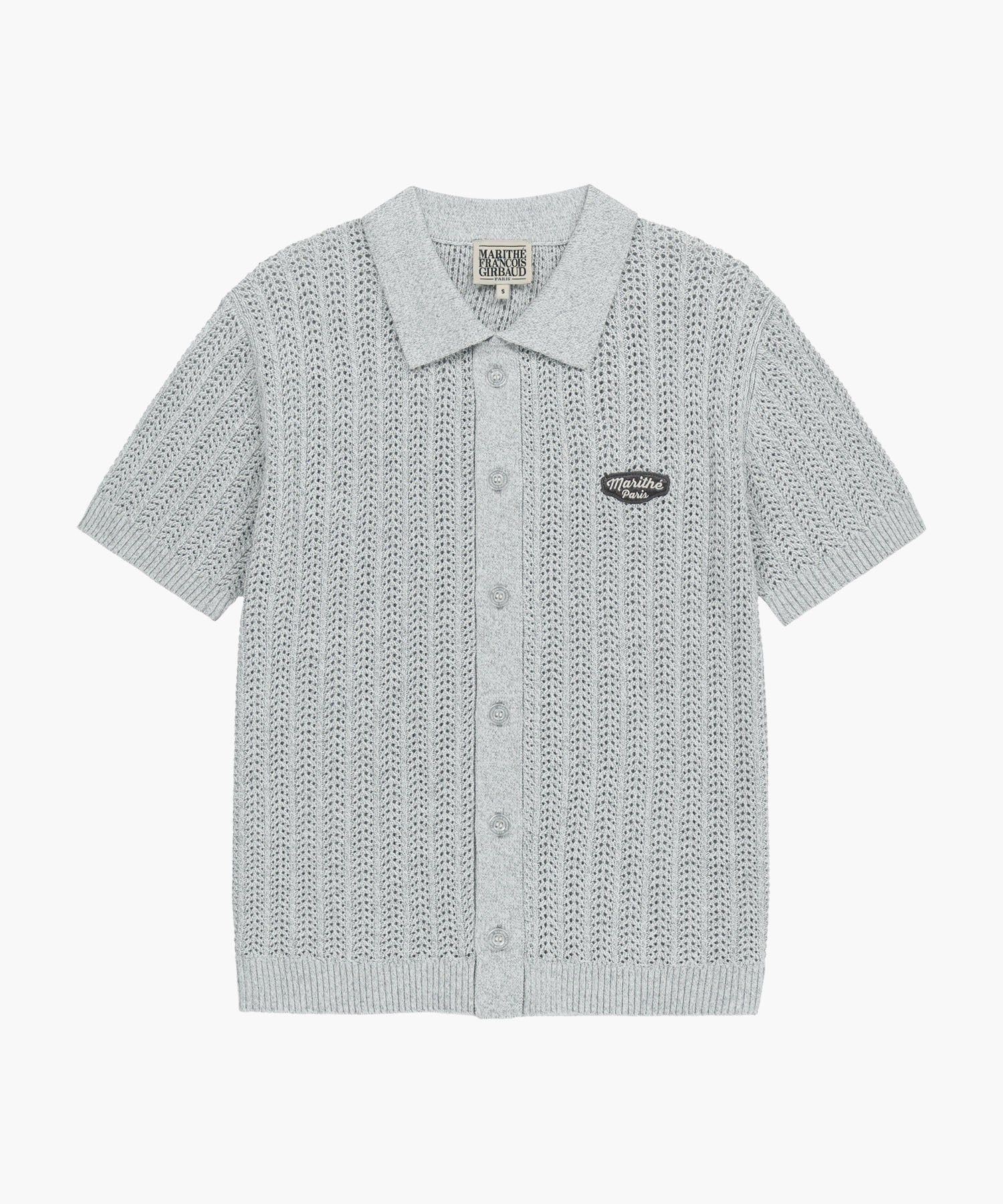 WAPPEN CROCHET HALF KNIT CARDIGAN