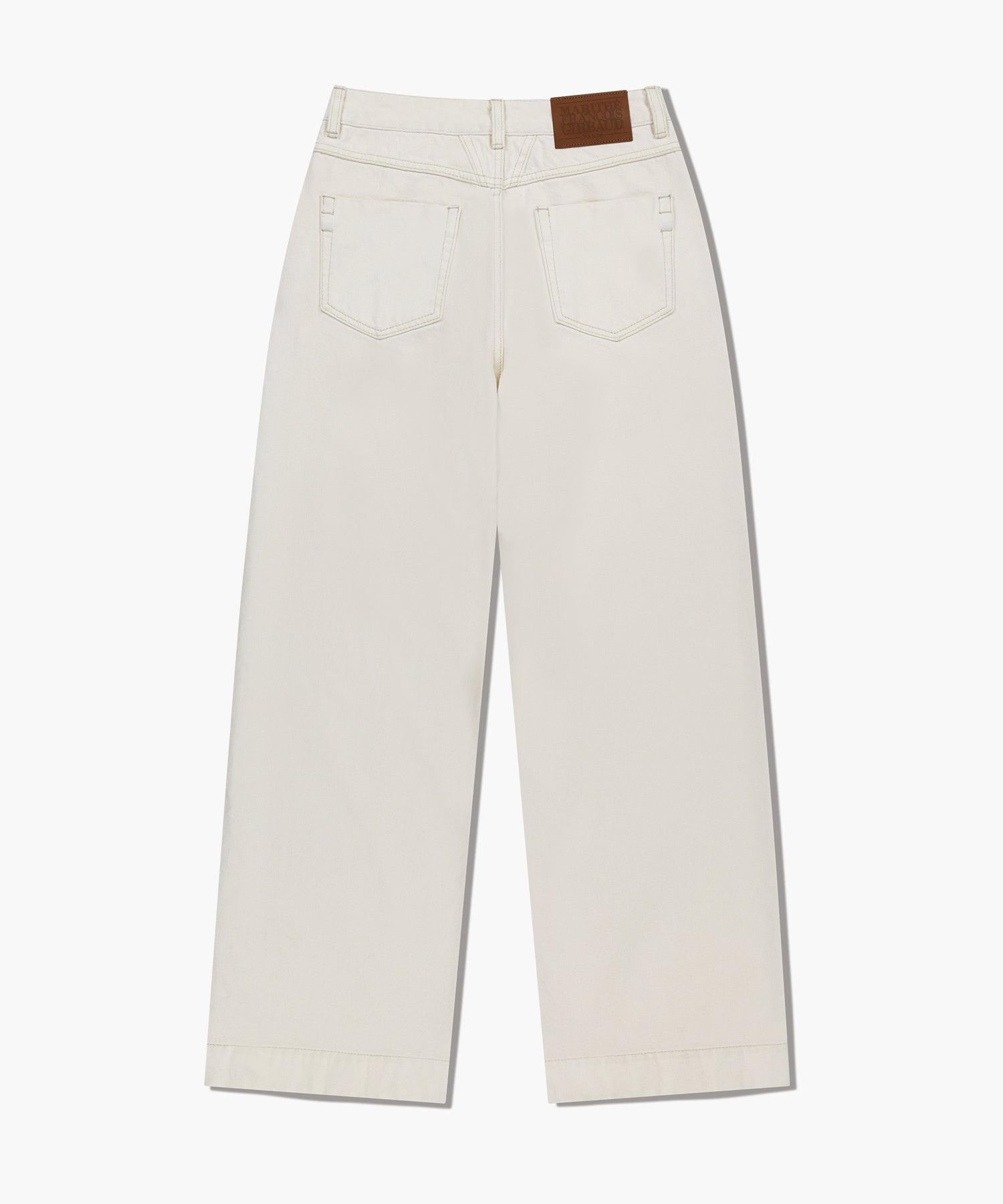 W LOW-WAIST TUCK WIDE DENIM PANTS