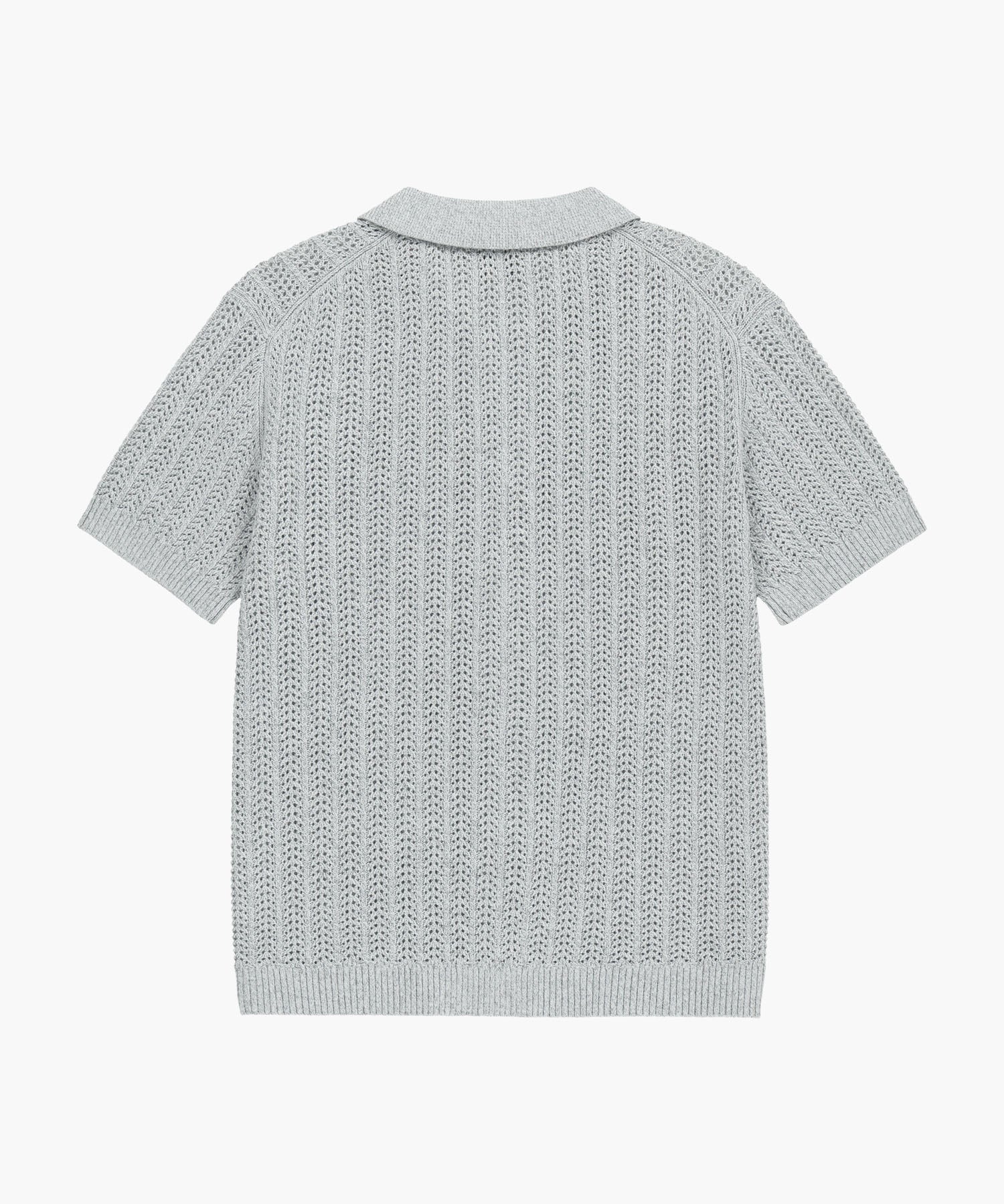 WAPPEN CROCHET HALF KNIT CARDIGAN