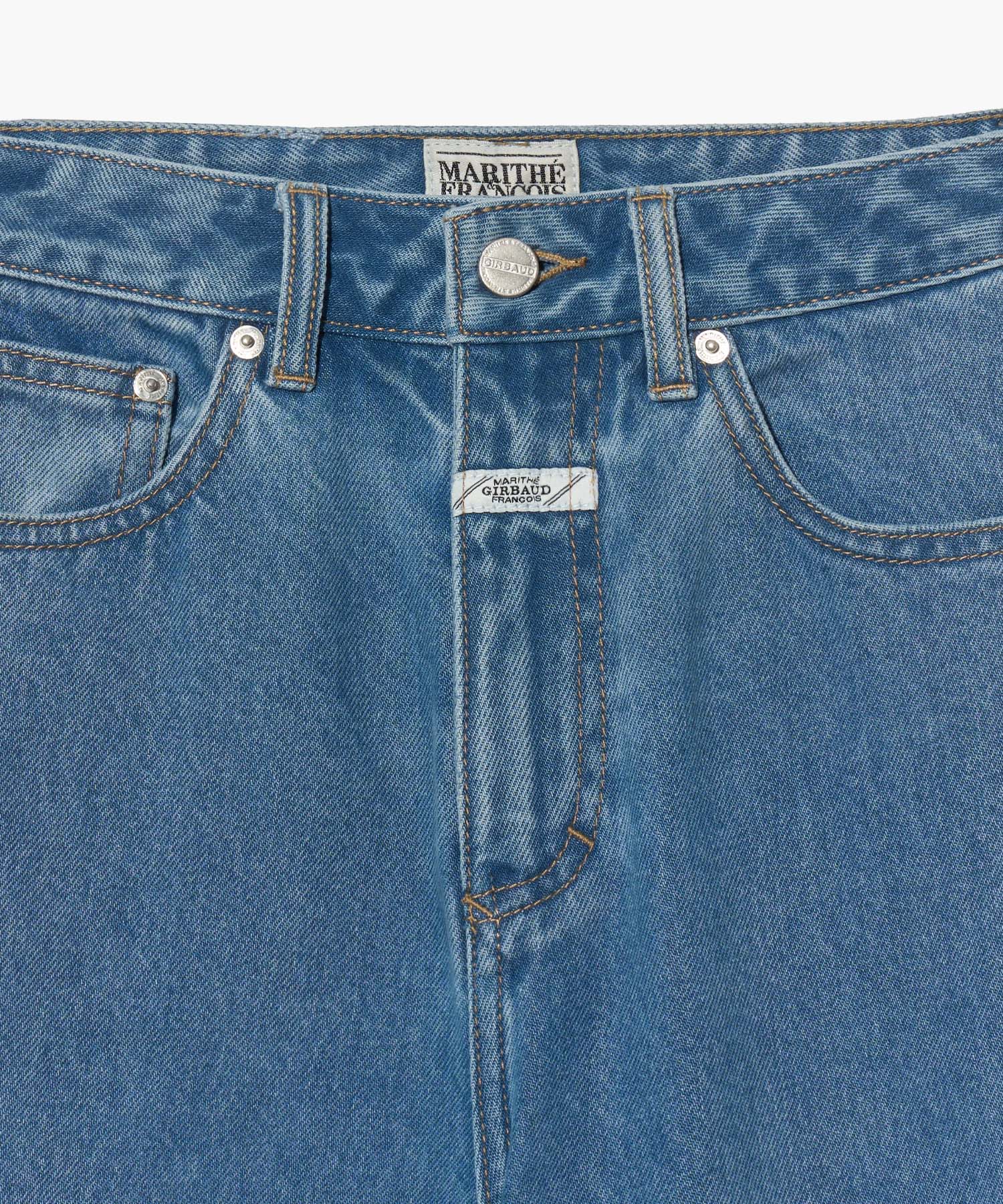 W LONG BERMUDA DENIM PANTS