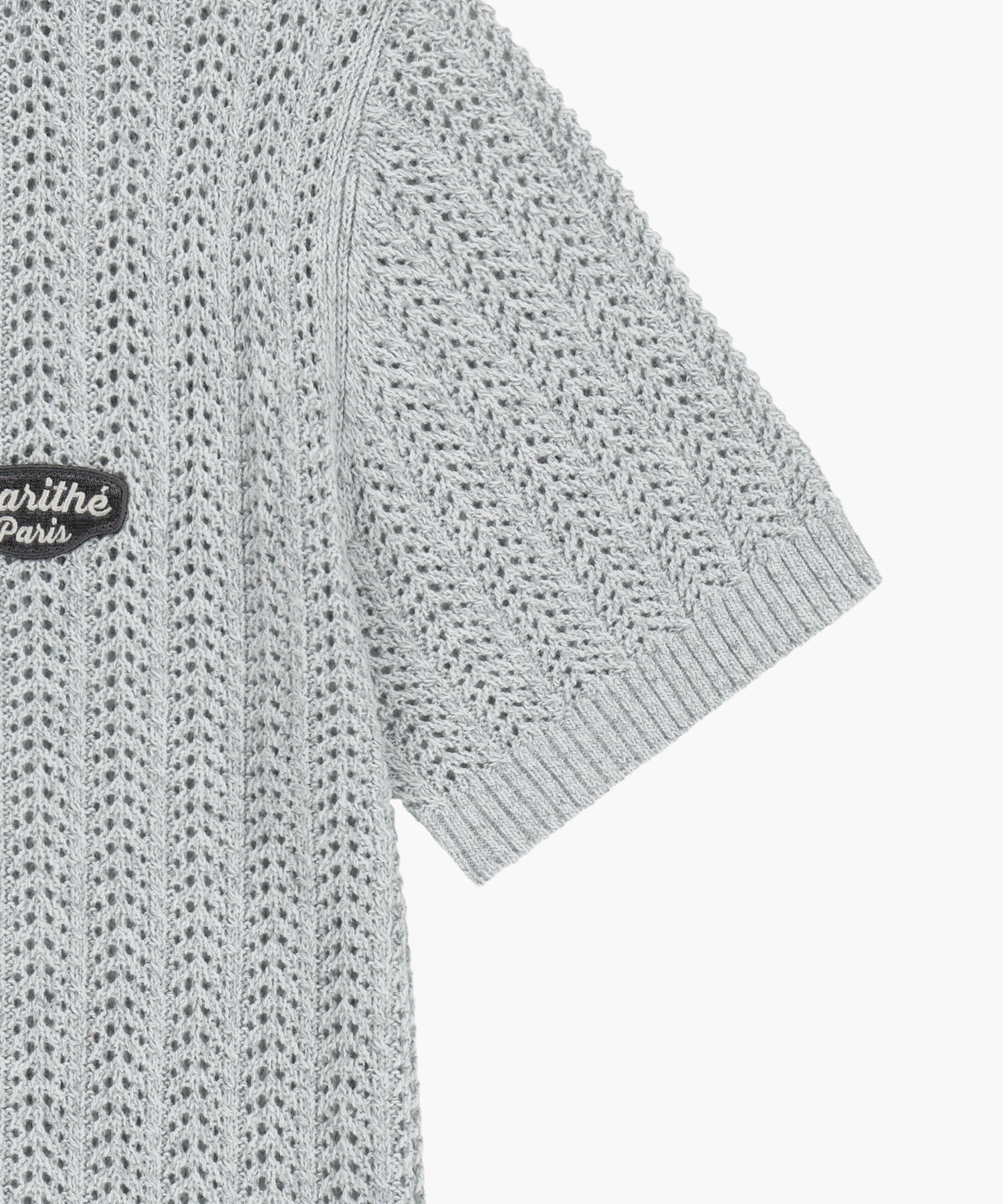 WAPPEN CROCHET HALF KNIT CARDIGAN