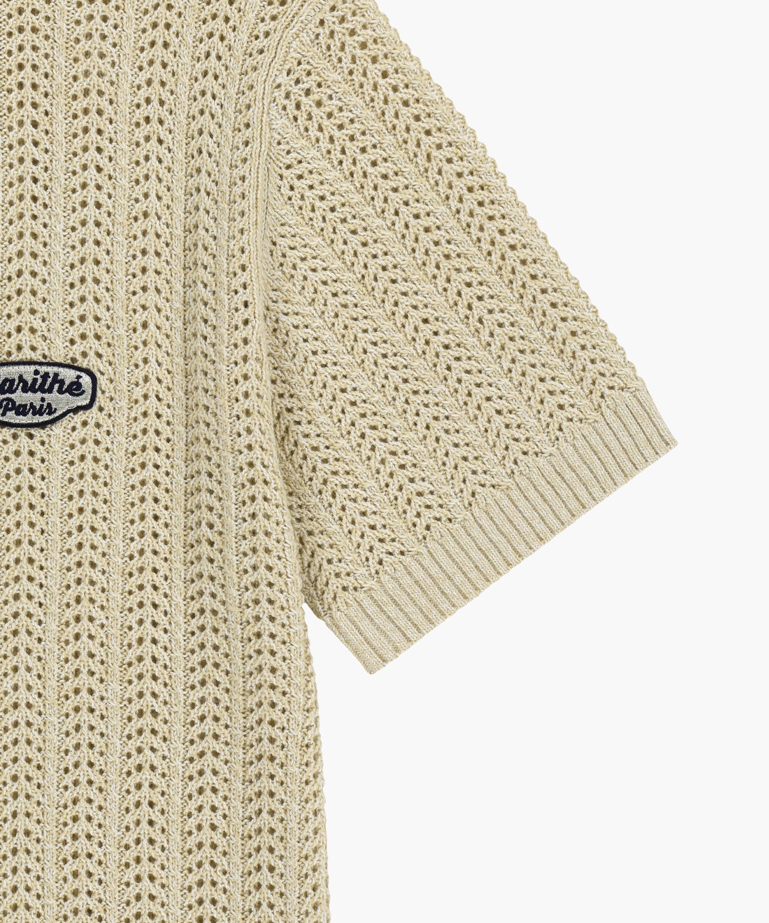 WAPPEN CROCHET HALF KNIT CARDIGAN