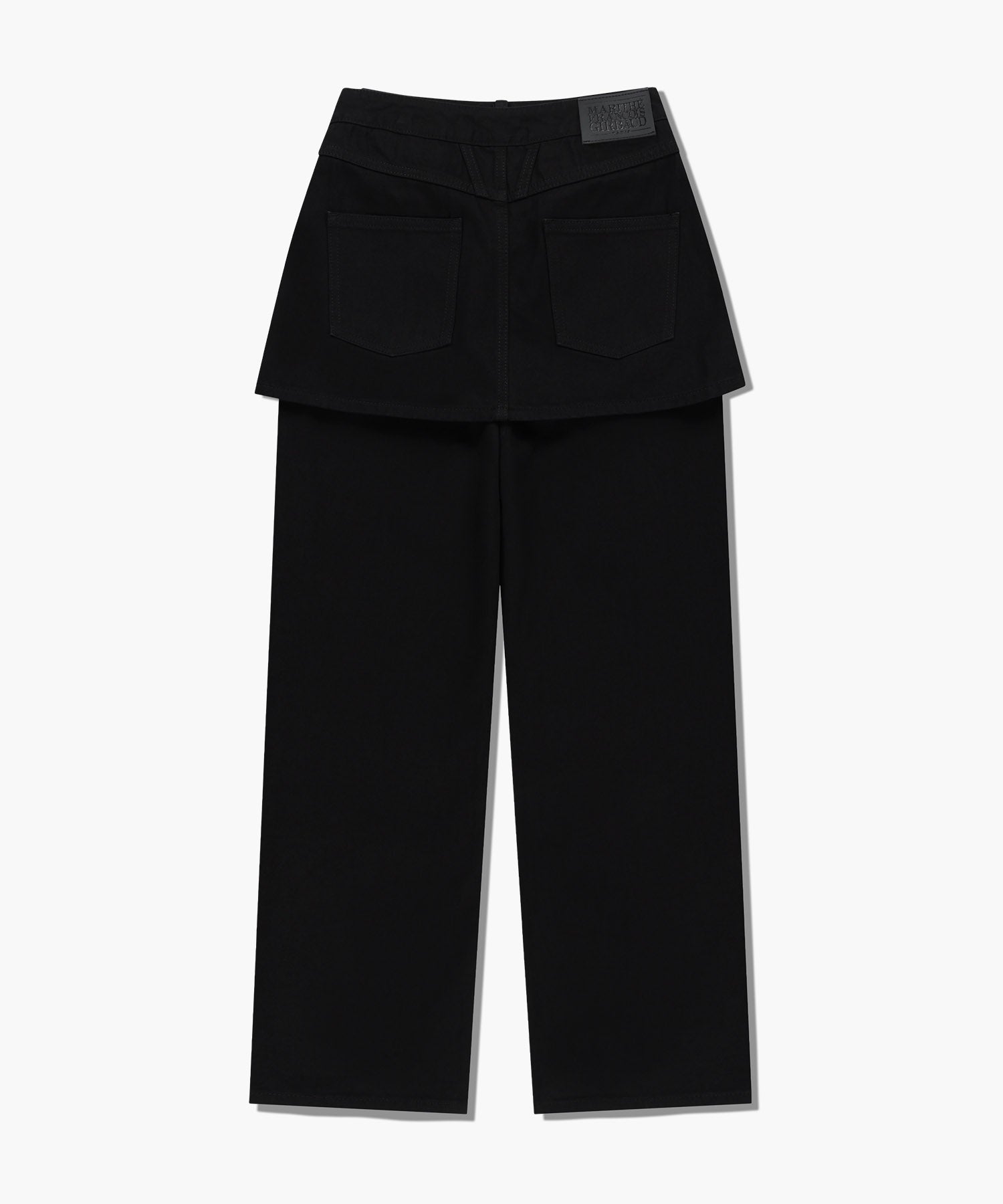 W SKIRT LAYERED DENIM PANTS