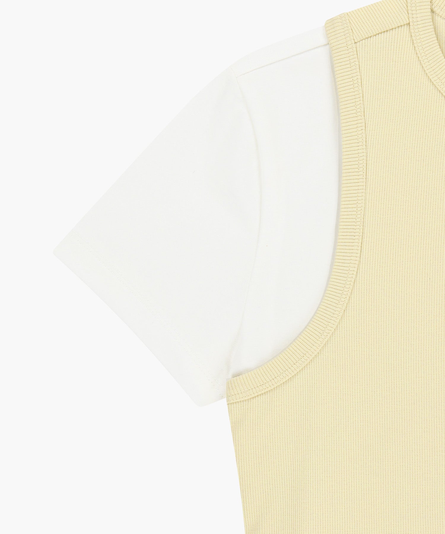 W SMALL CLASSIC LOGO ONE SHOULDER LAYERED TEE