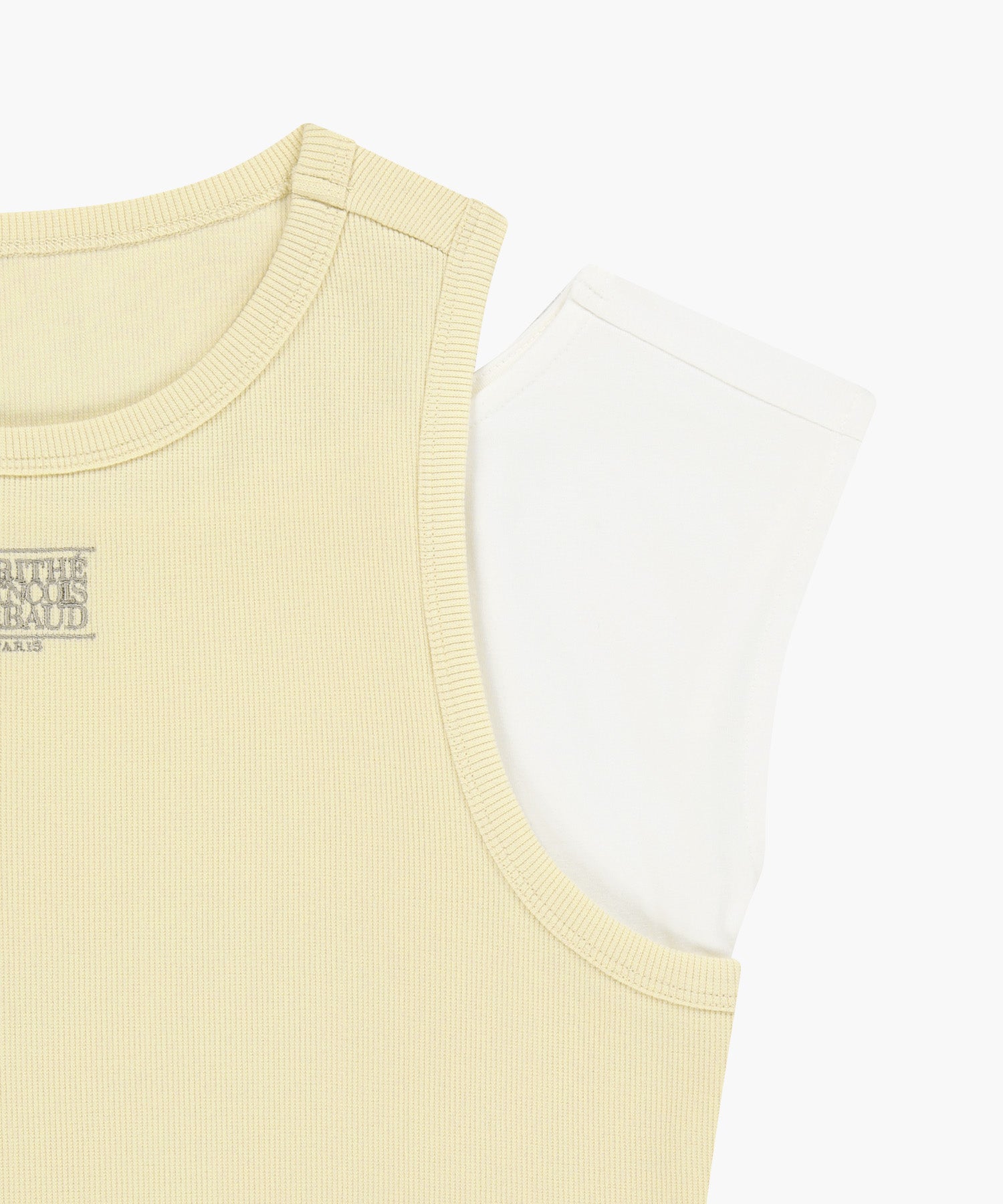 W SMALL CLASSIC LOGO ONE SHOULDER LAYERED TEE