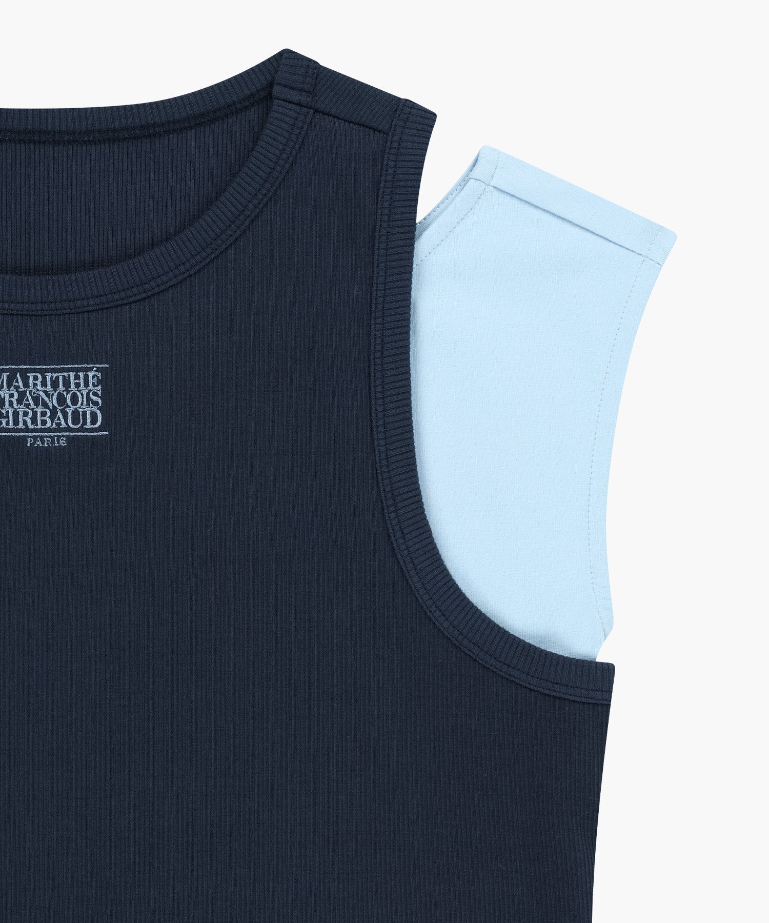 W SMALL CLASSIC LOGO ONE SHOULDER LAYERED TEE