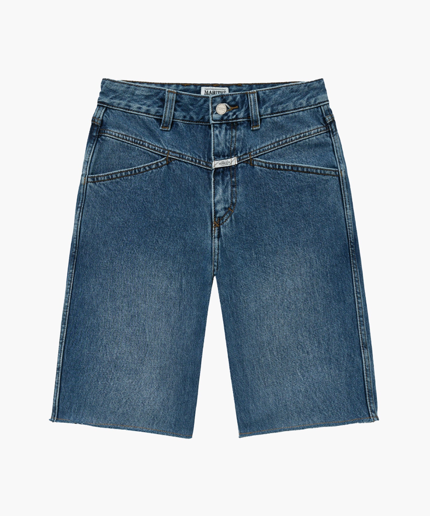 W X-POCKET RAW EDGE HALF DENIM PANTS