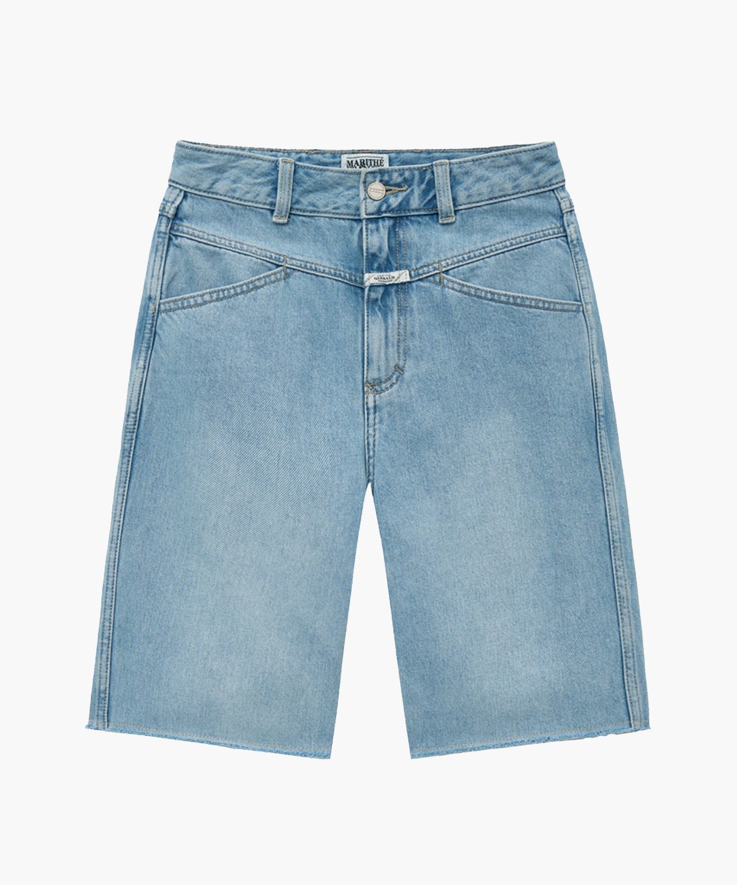 W X-POCKET RAW EDGE HALF DENIM PANTS