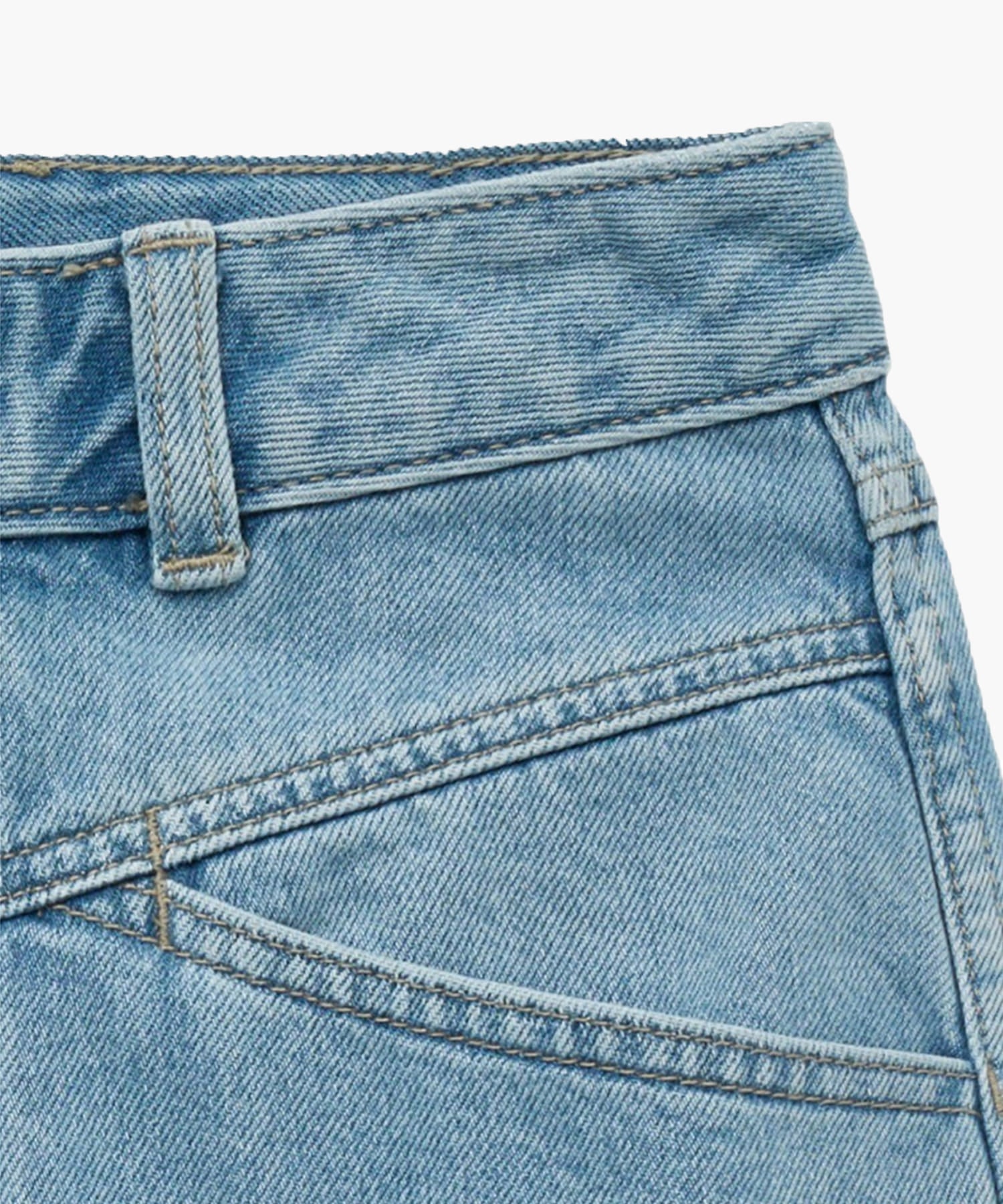 W X-POCKET RAW EDGE HALF DENIM PANTS