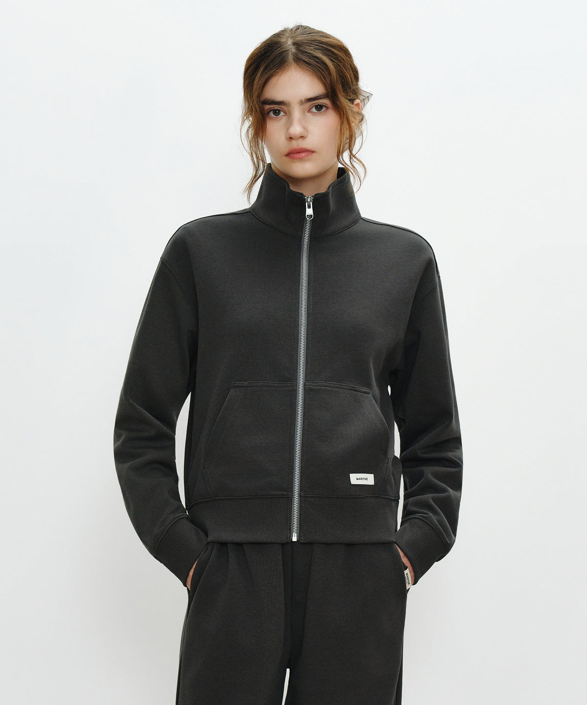 W BASIC HIGH NECK ZIPUP