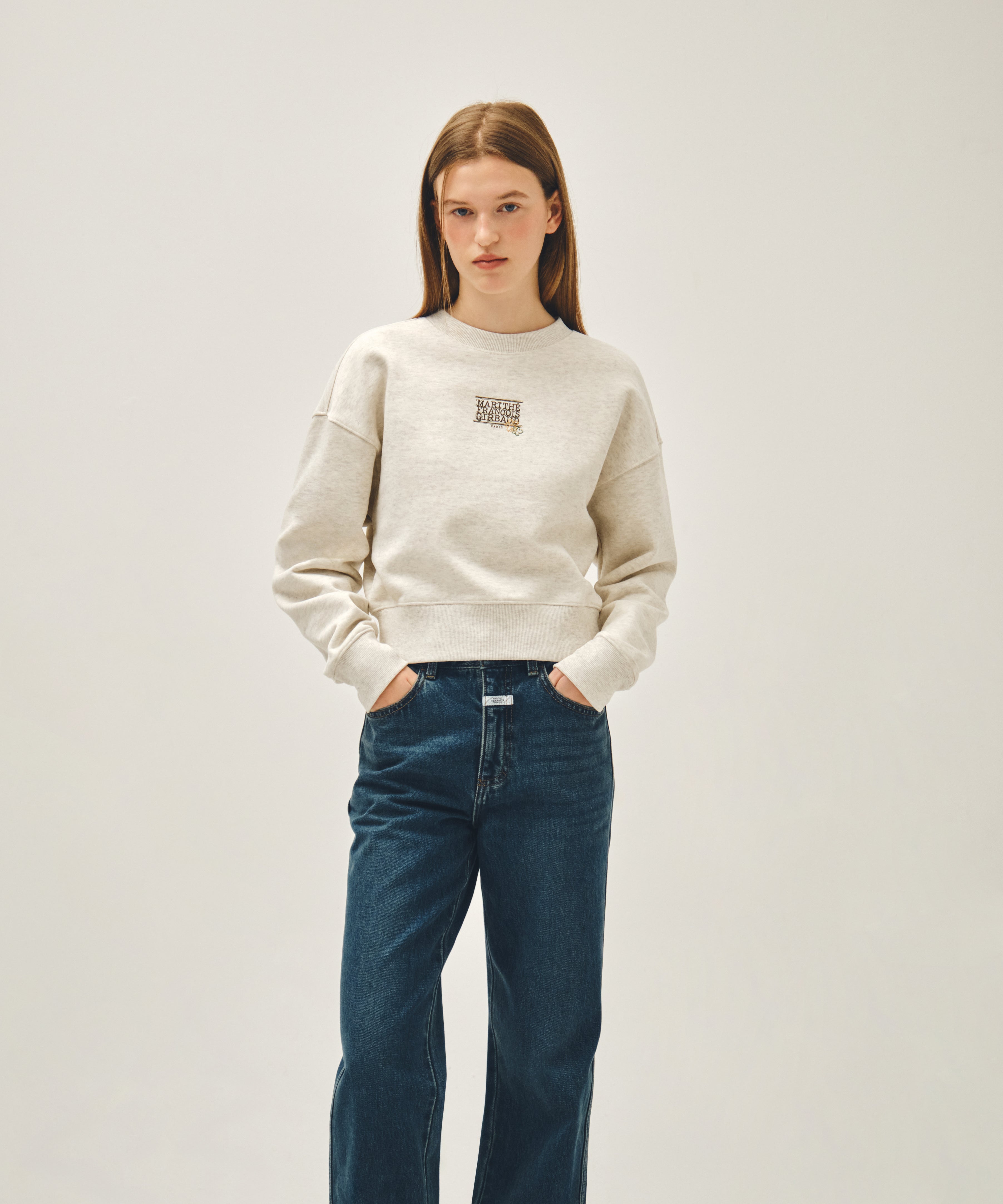 W HIGH STRAIGHT DENIM PANTS