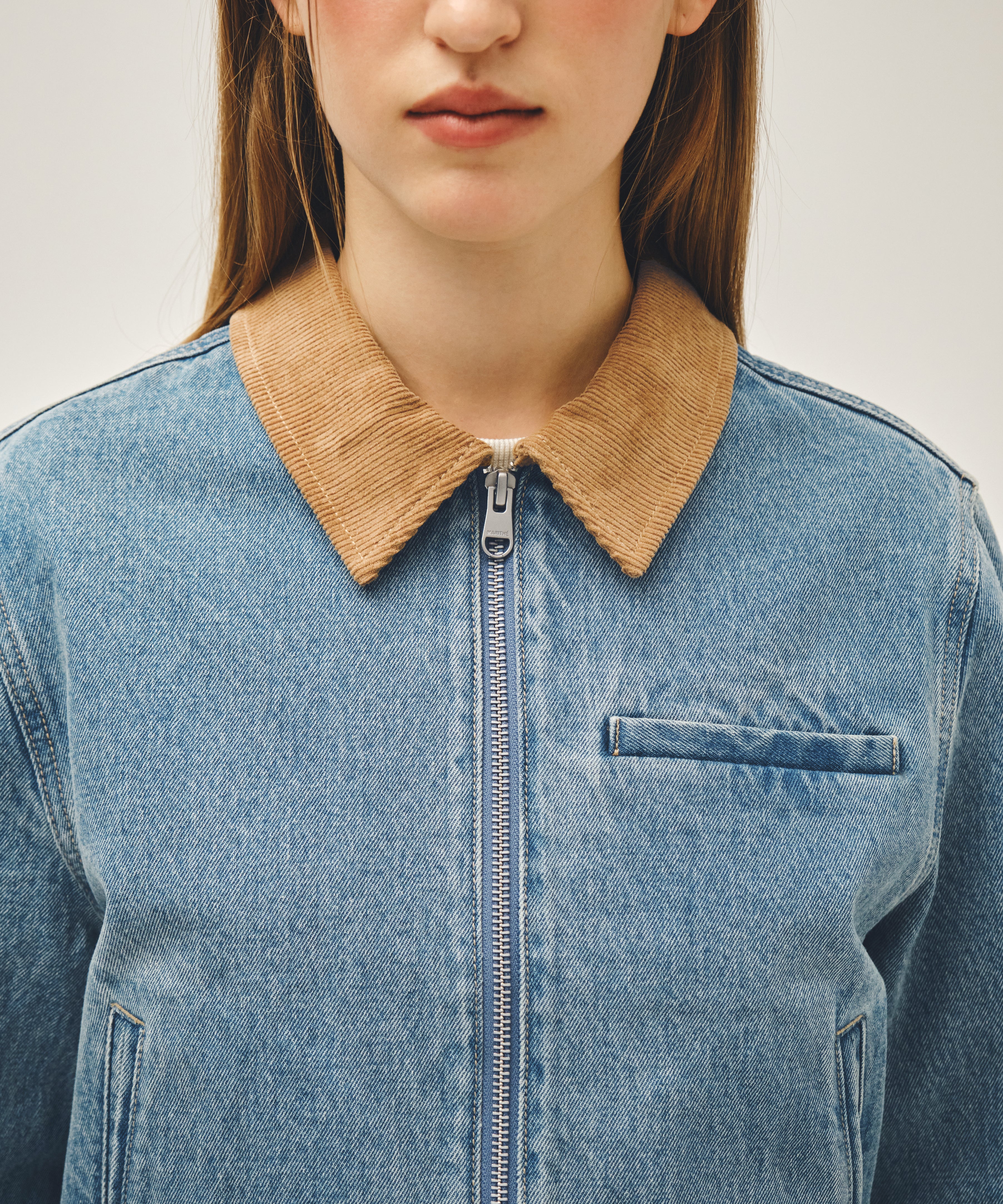 W CROP DENIM BLOUSON JACKET