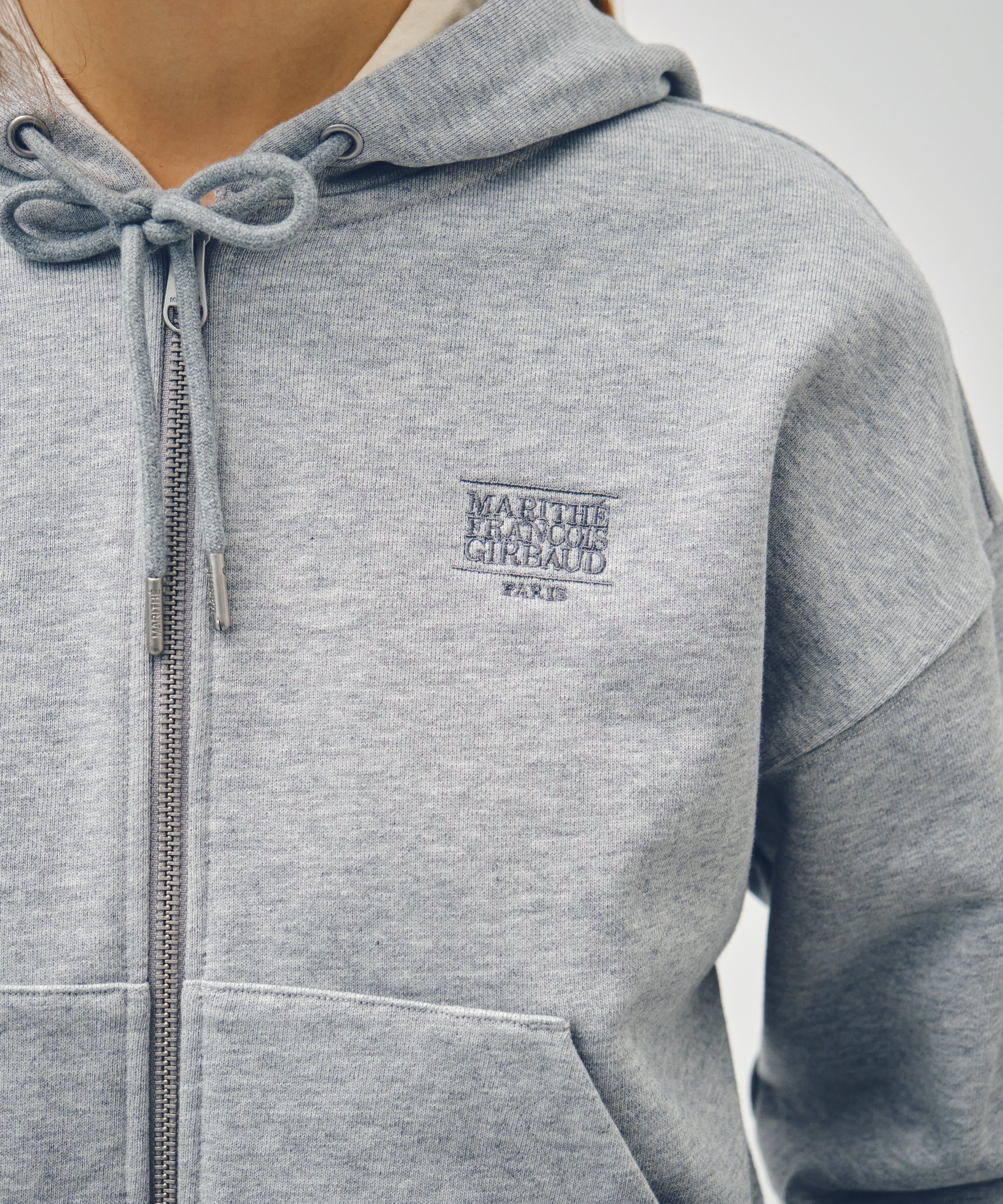 W BACK CLASSIC LOGO CROP HOODIE ZIPUP